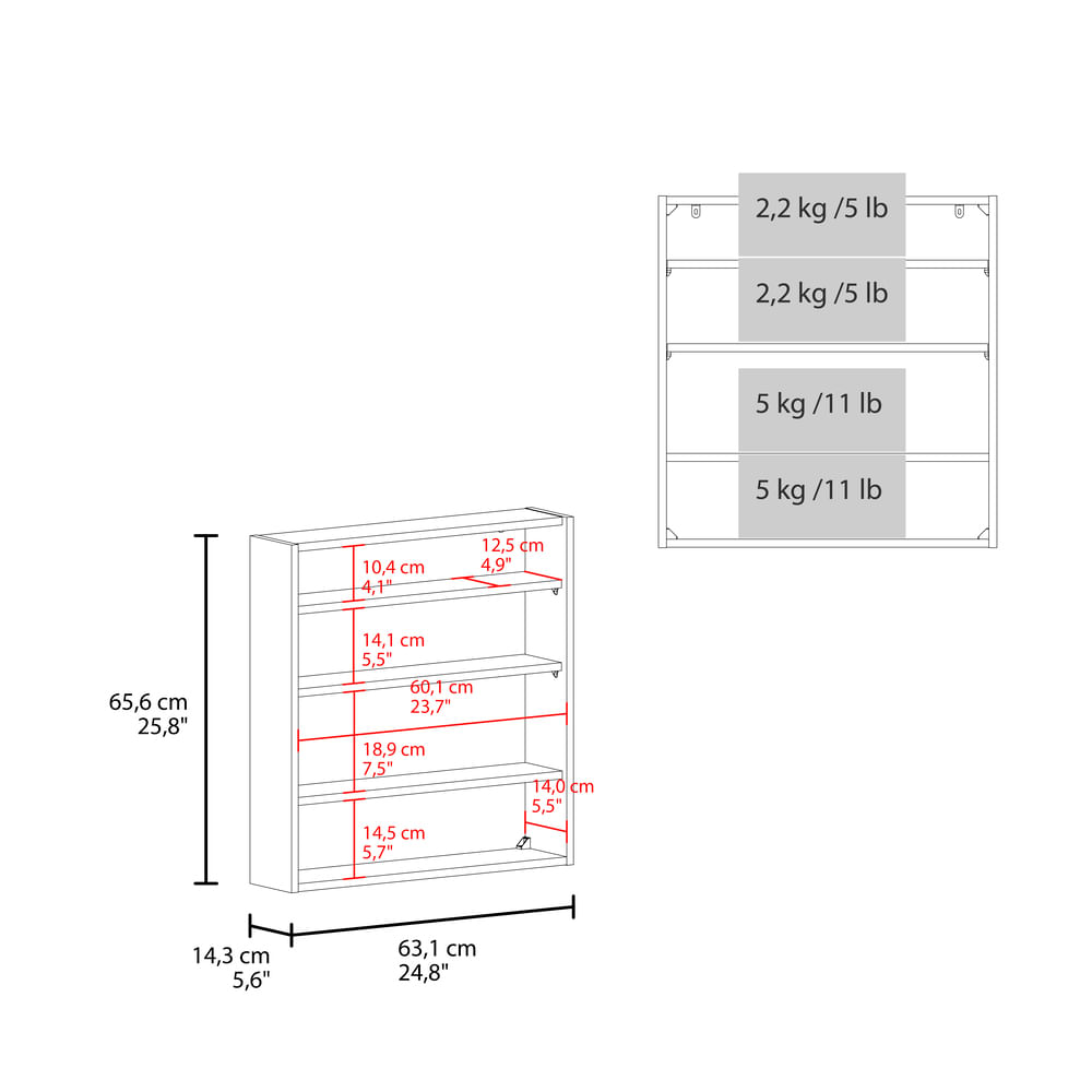 Botiquin Doble Puerta 65X63X14 RTA Blanco ZF - Imagen 7