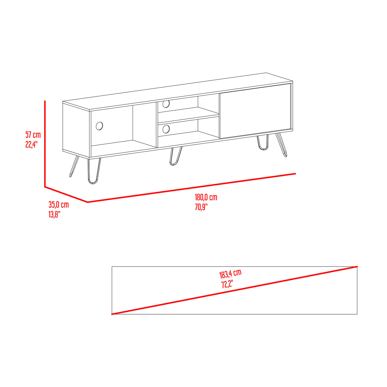Mueble Rack Para TV Andorra 180 Avellana - Imagen 7