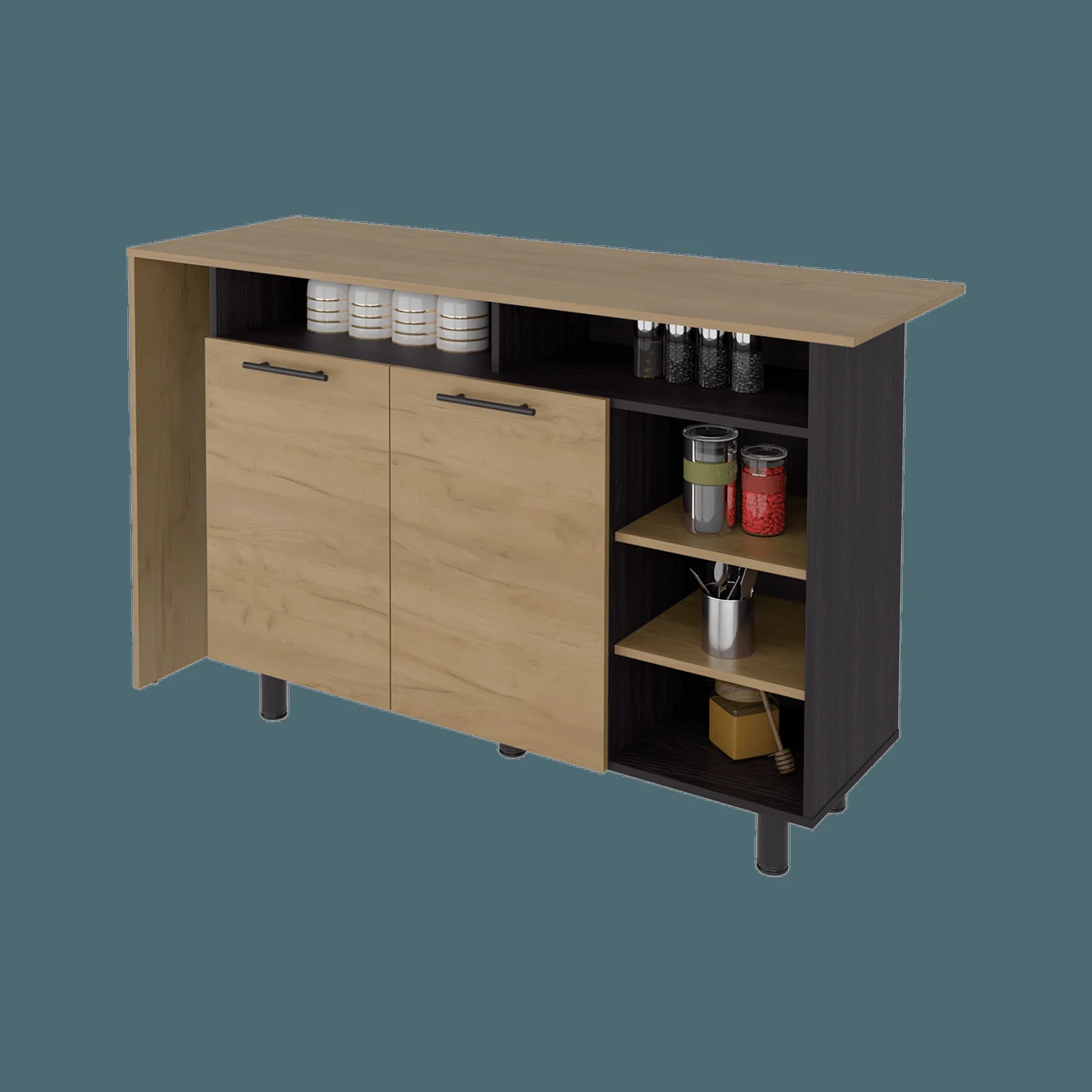 Isla de Cocina Corcega 89X150X52 RTA Wengue Fresno ZF - Imagen 4