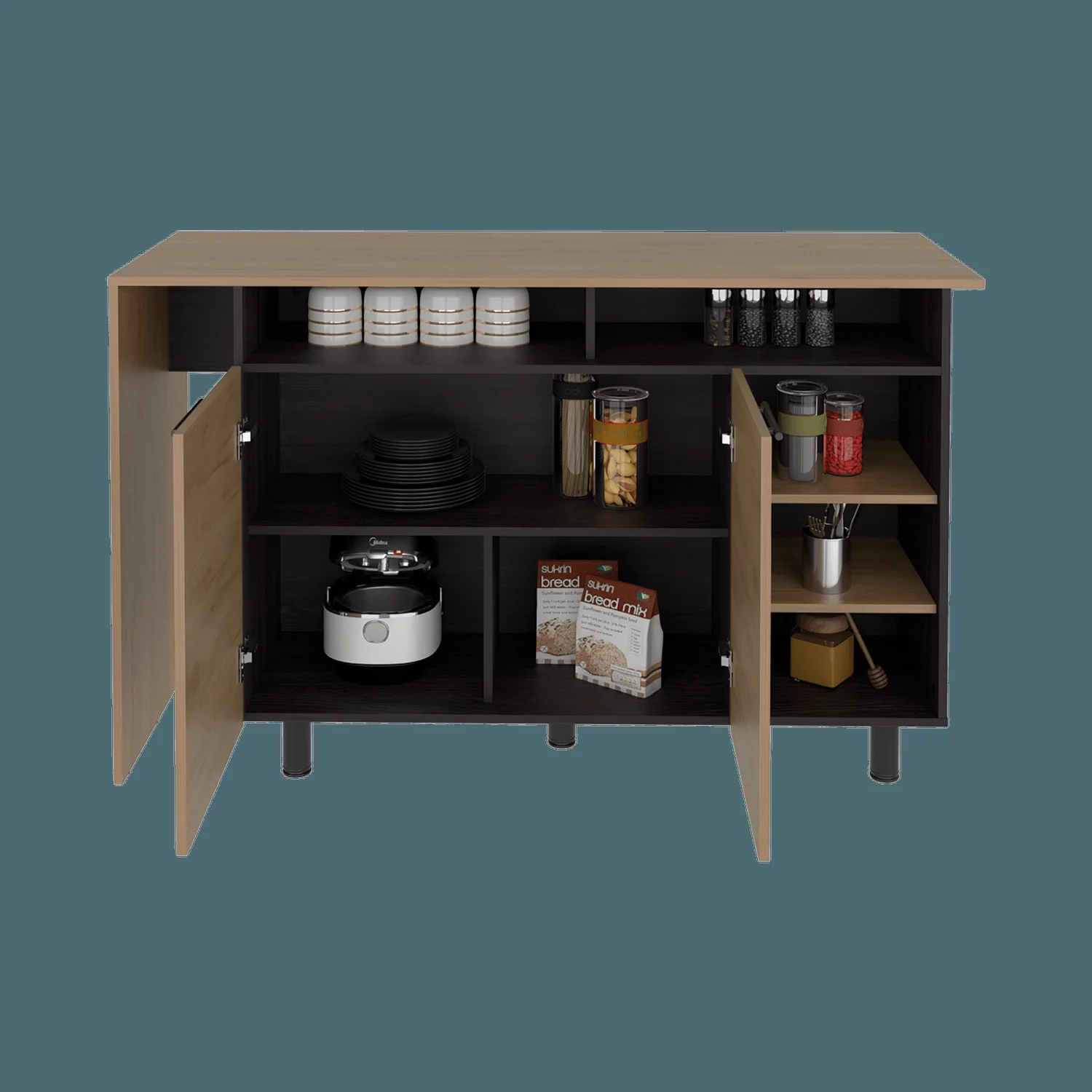 Isla de Cocina Corcega 89X150X52 RTA Wengue Fresno ZF - Imagen 6