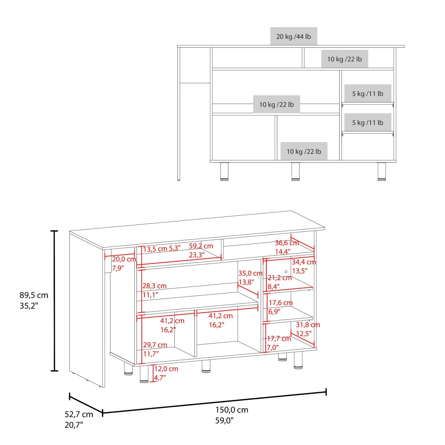 Isla de Cocina Corcega 89X150X52 RTA Wengue Fresno ZF - Imagen 8