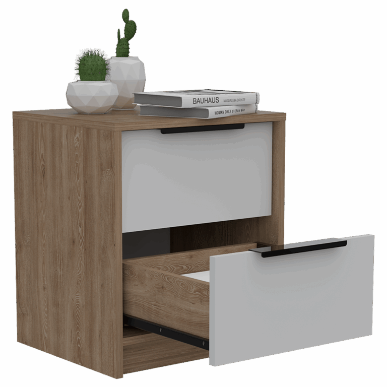 Mesa de Noche Kaia Miel Blanco