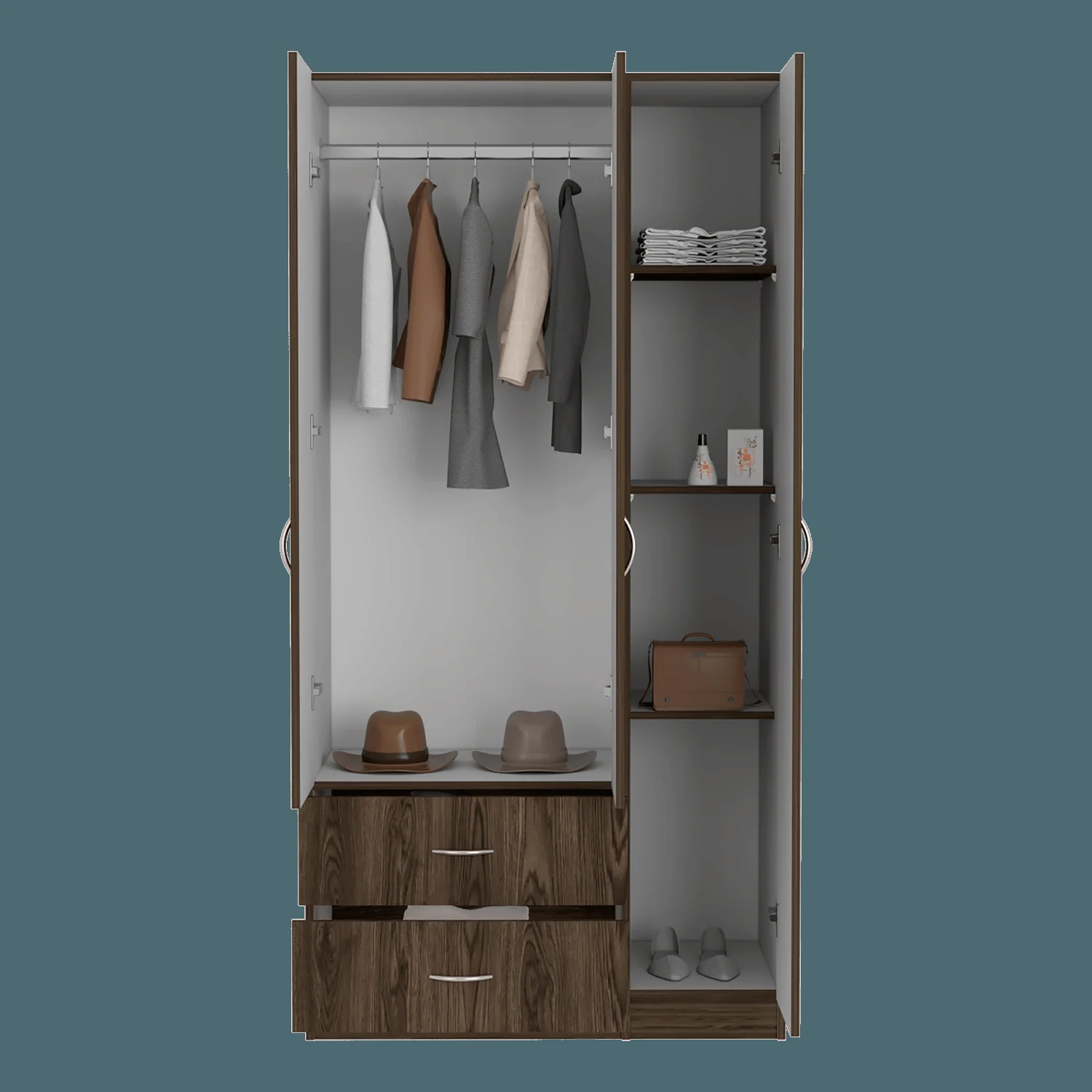 Closet Austral 3P 180 X 90 X 47 RTA Milan + Blanco - Imagen 3