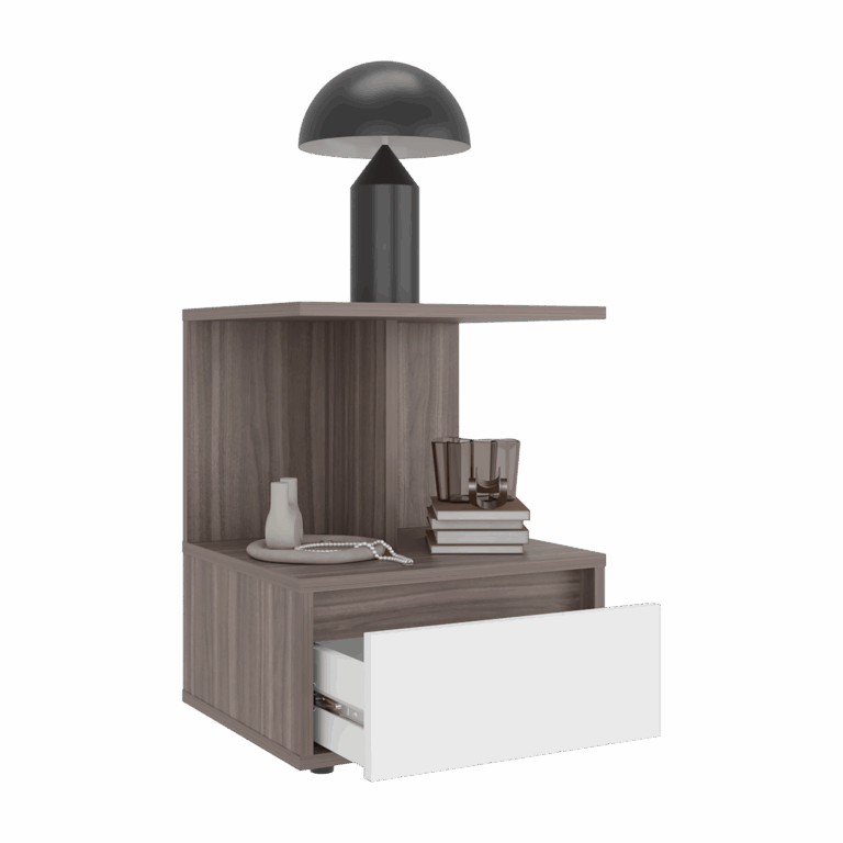 Mesa de Noche Miki 51X40X35 RTA Avellana Blanco