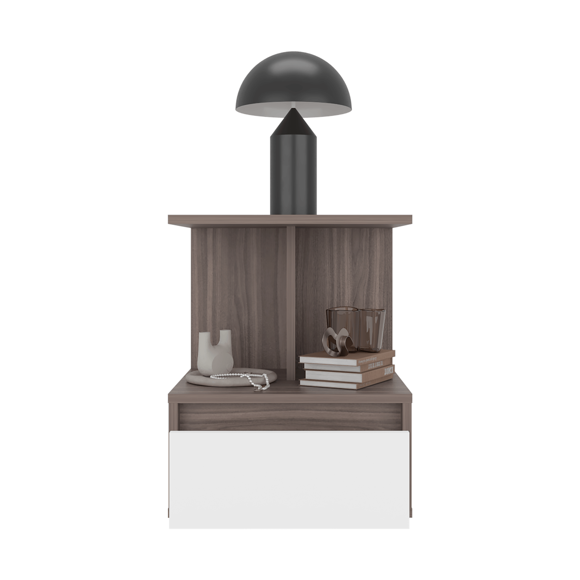 Mesa de Noche Miki 51X40X35 RTA Avellana Blanco - Imagen 4