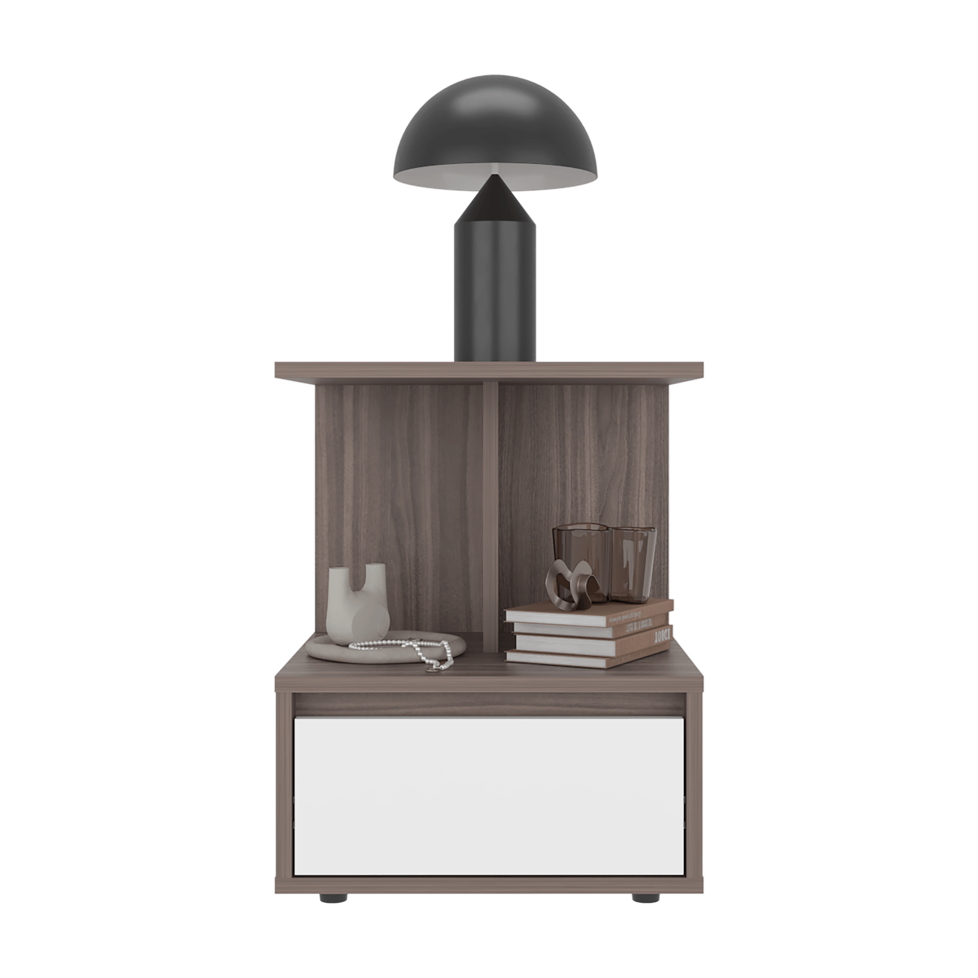 Mesa de Noche Miki 51X40X35 RTA Avellana Blanco - Imagen 5
