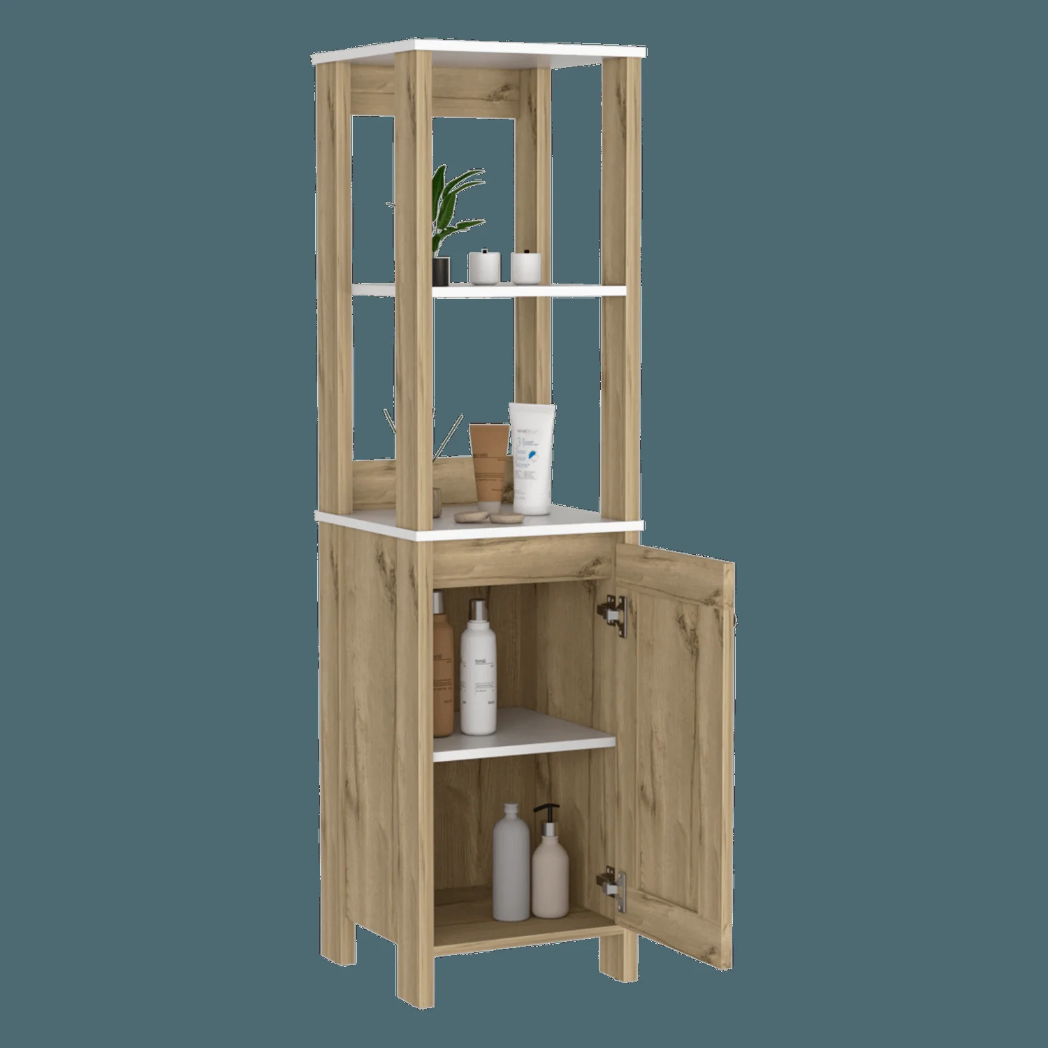 Mueble Optimizador 1 Bath Bi-color 150x40x40 RTA Blanco/Duna - Imagen 1