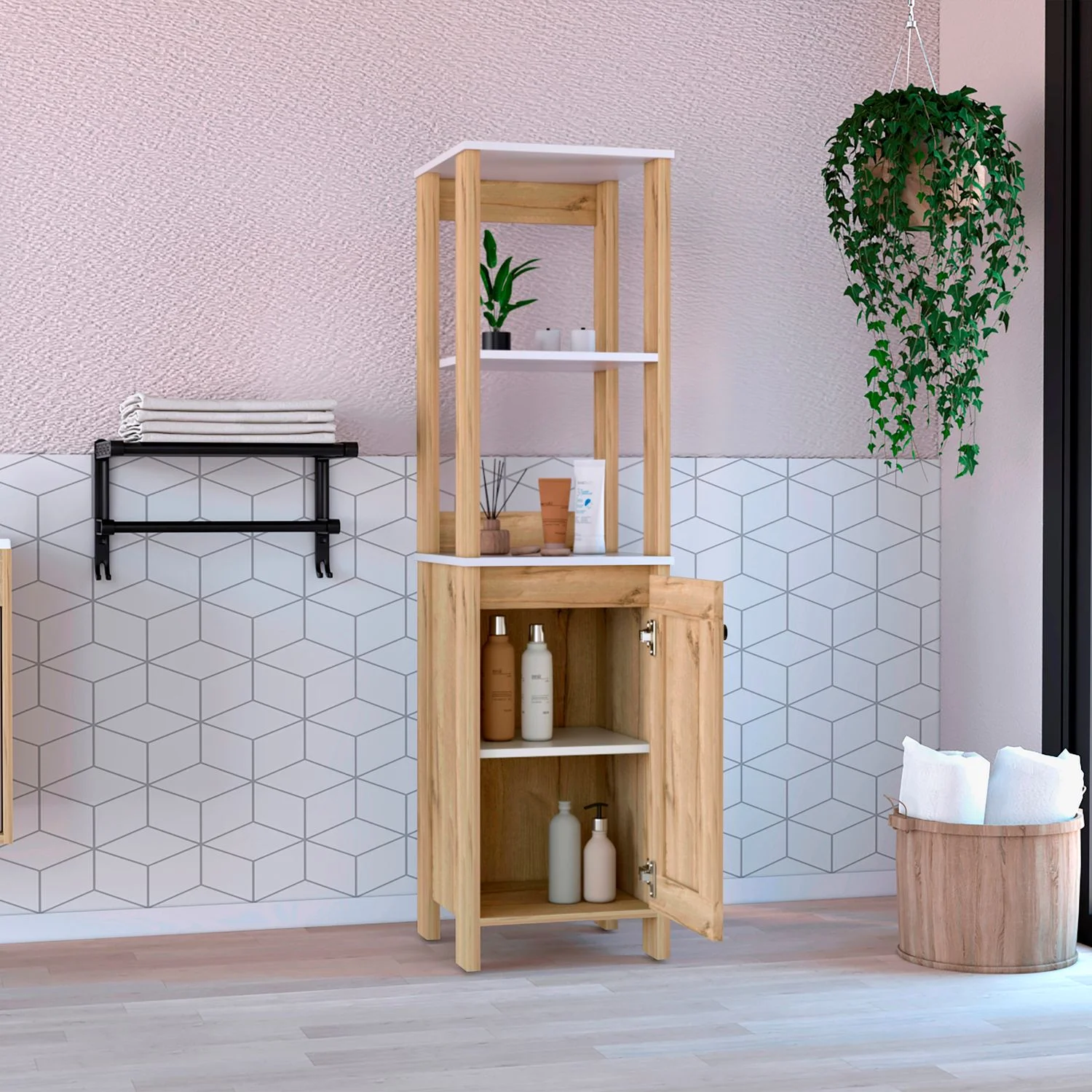 Mueble Optimizador 1 Bath Bi-color 150x40x40 RTA Blanco/Duna - Imagen 2