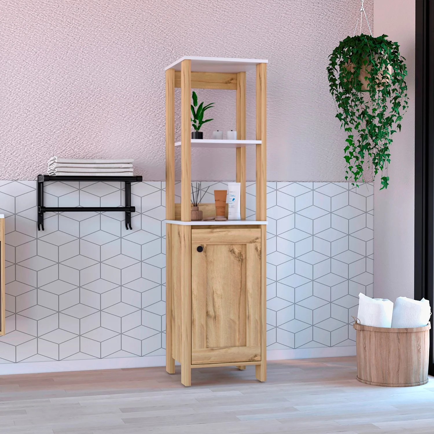 Mueble Optimizador 1 Bath Bi-color 150x40x40 RTA Blanco/Duna - Imagen 3