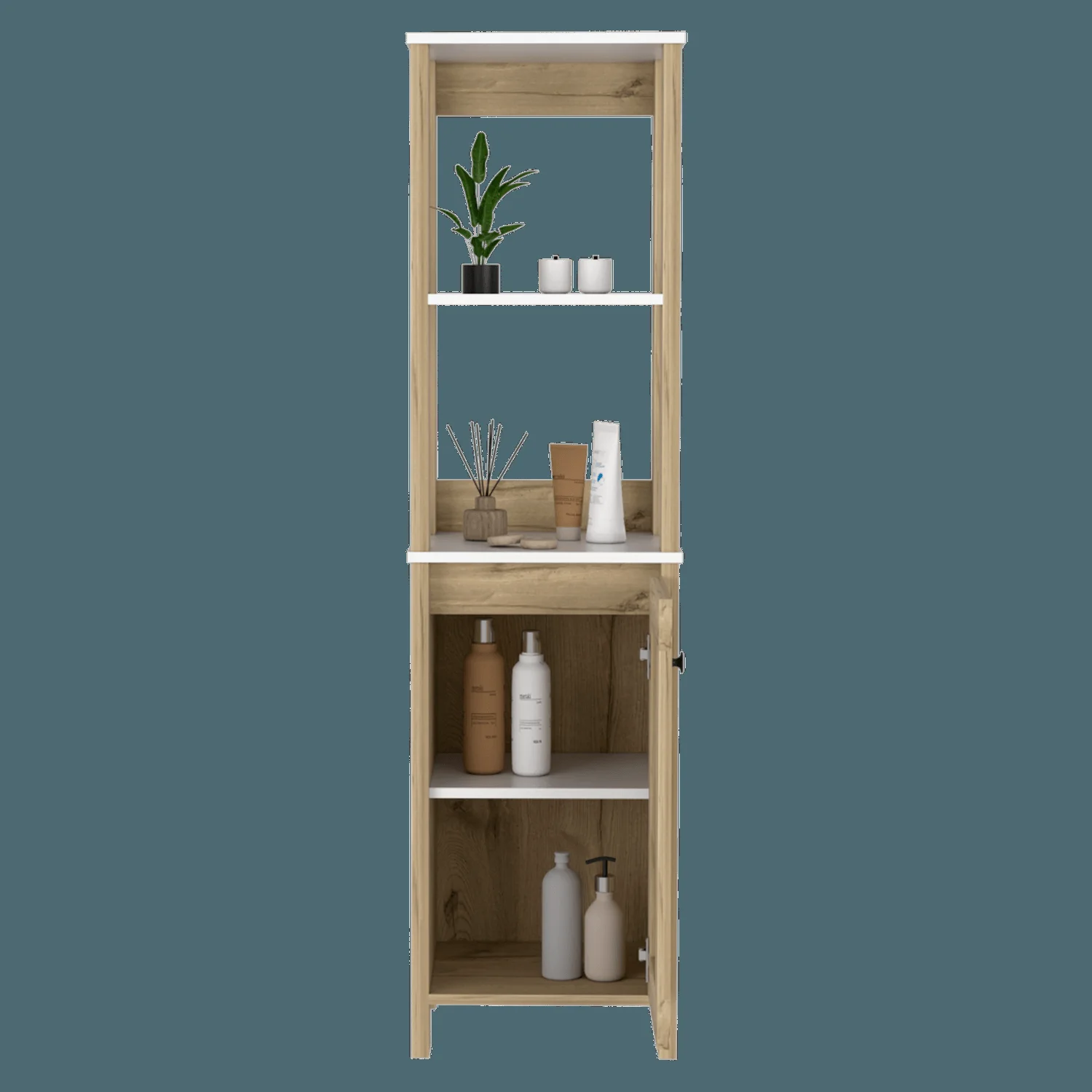 Mueble Optimizador 1 Bath Bi-color 150x40x40 RTA Blanco/Duna - Imagen 4