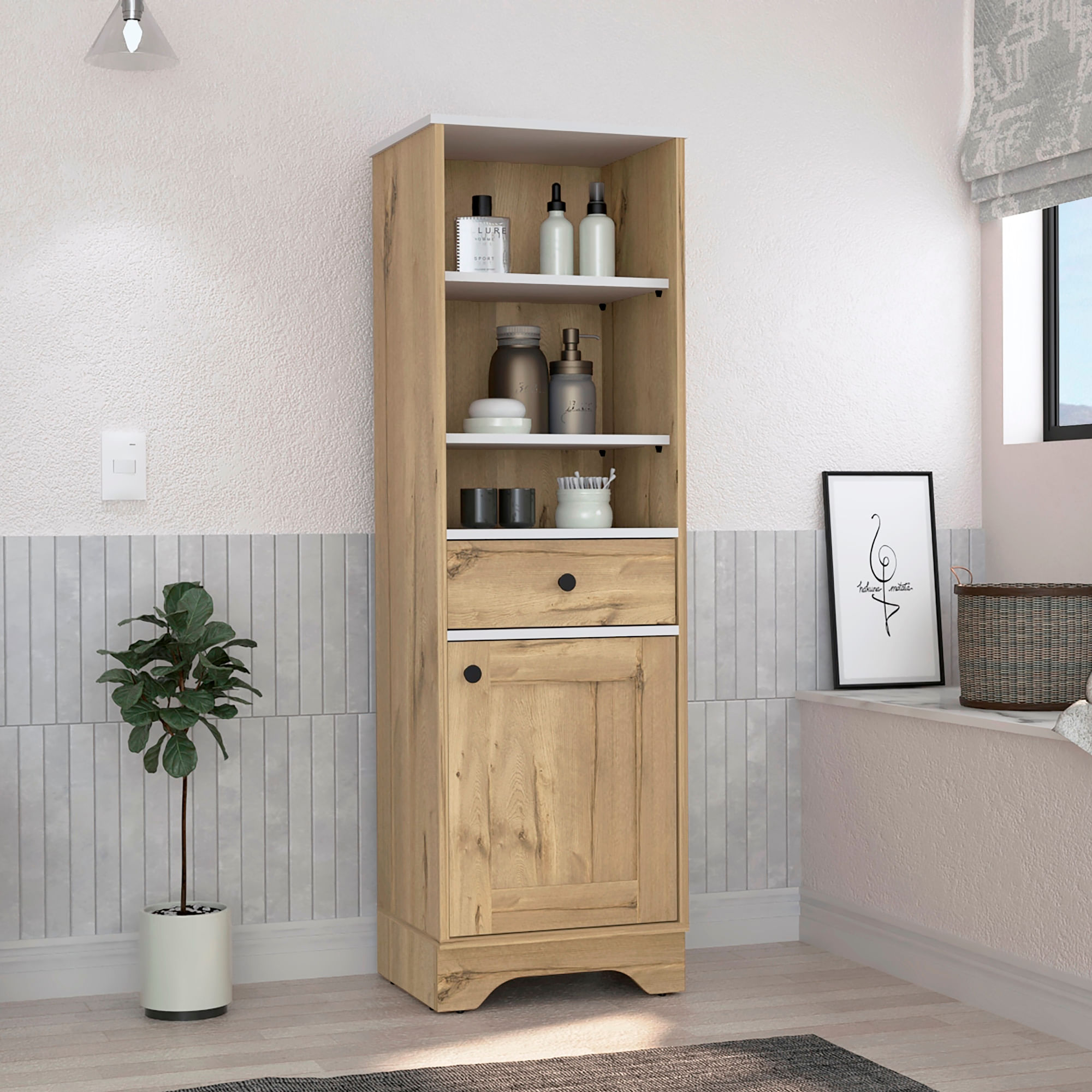 Mueble Optimizador 2 Bath Bi color RTA Duna Blanco - Imagen 3