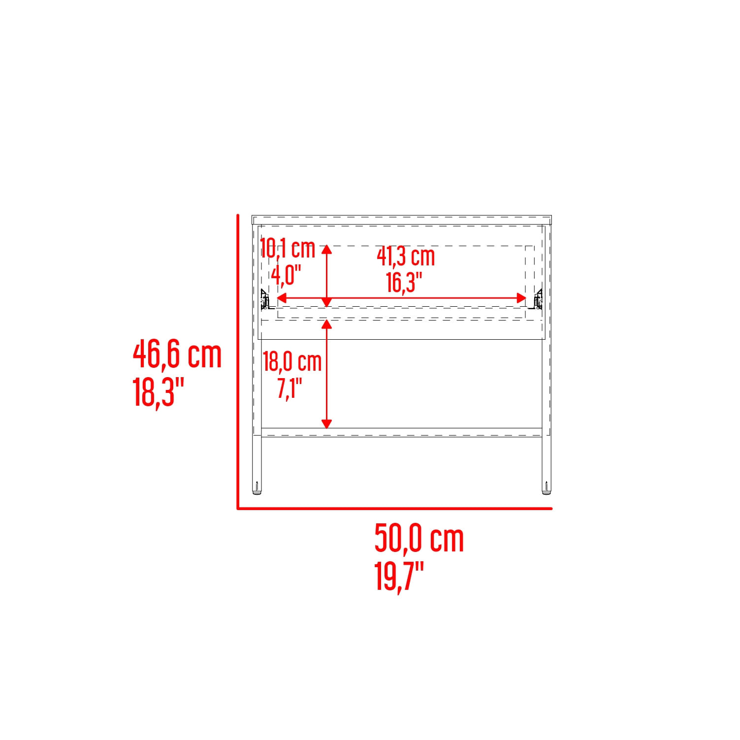 Mesa de noche Dasel 46X50X35 RTA Fresno Blanco - Imagen 6