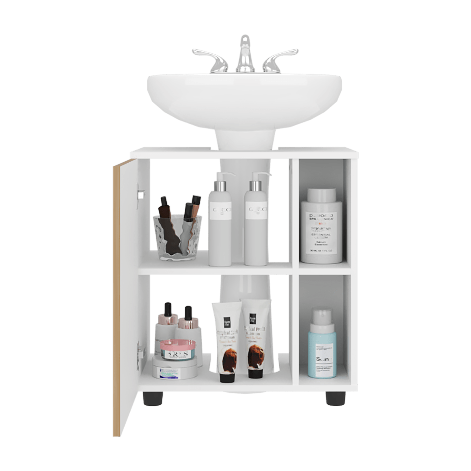 Mueble para Lavamanos Pascuale 62X55X41 RTA Blanco Fresno - Imagen 4