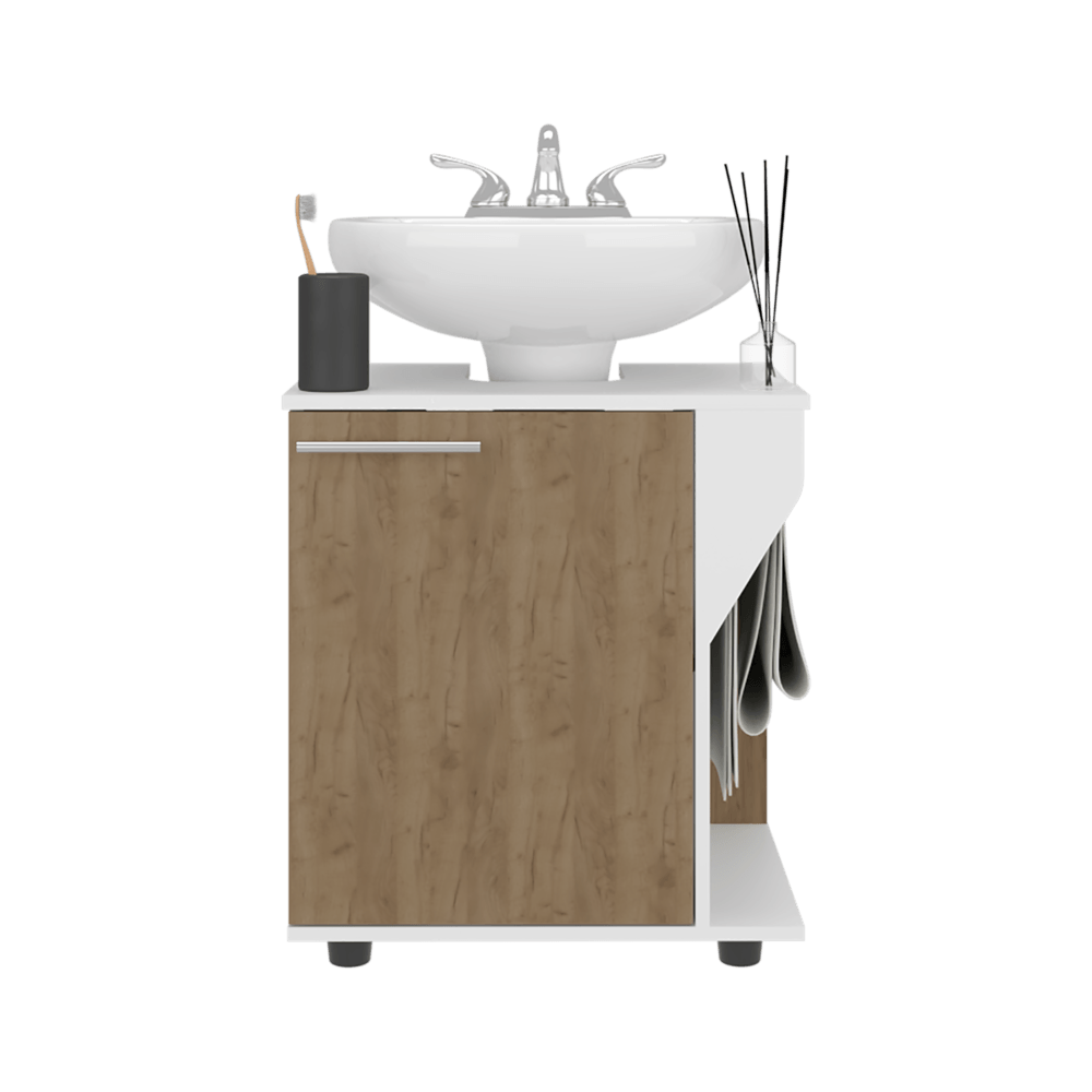 Mueble Lavamanos de Pedestal Phillips 62X56X41 RTA Blanco Fresno ZF - Imagen 1