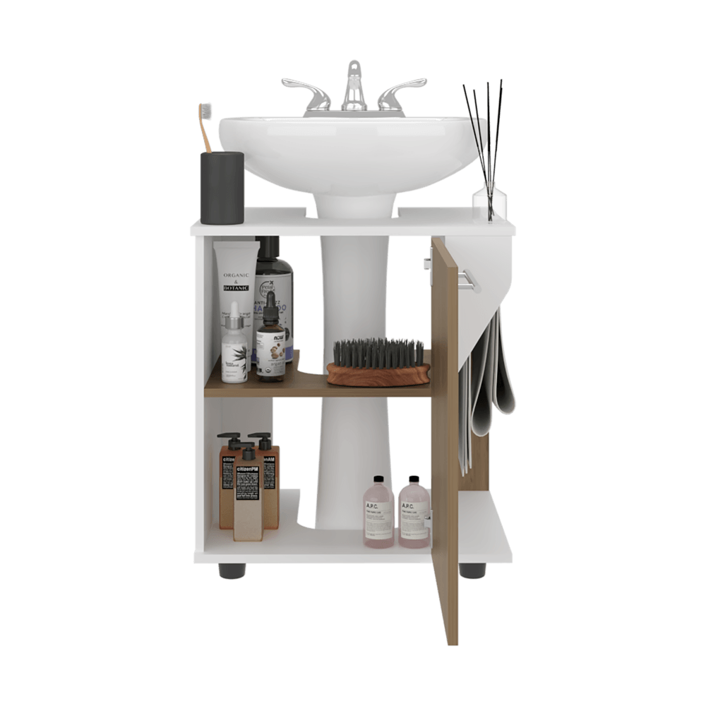 Mueble Lavamanos de Pedestal Phillips 62X56X41 RTA Blanco Fresno ZF - Imagen 4