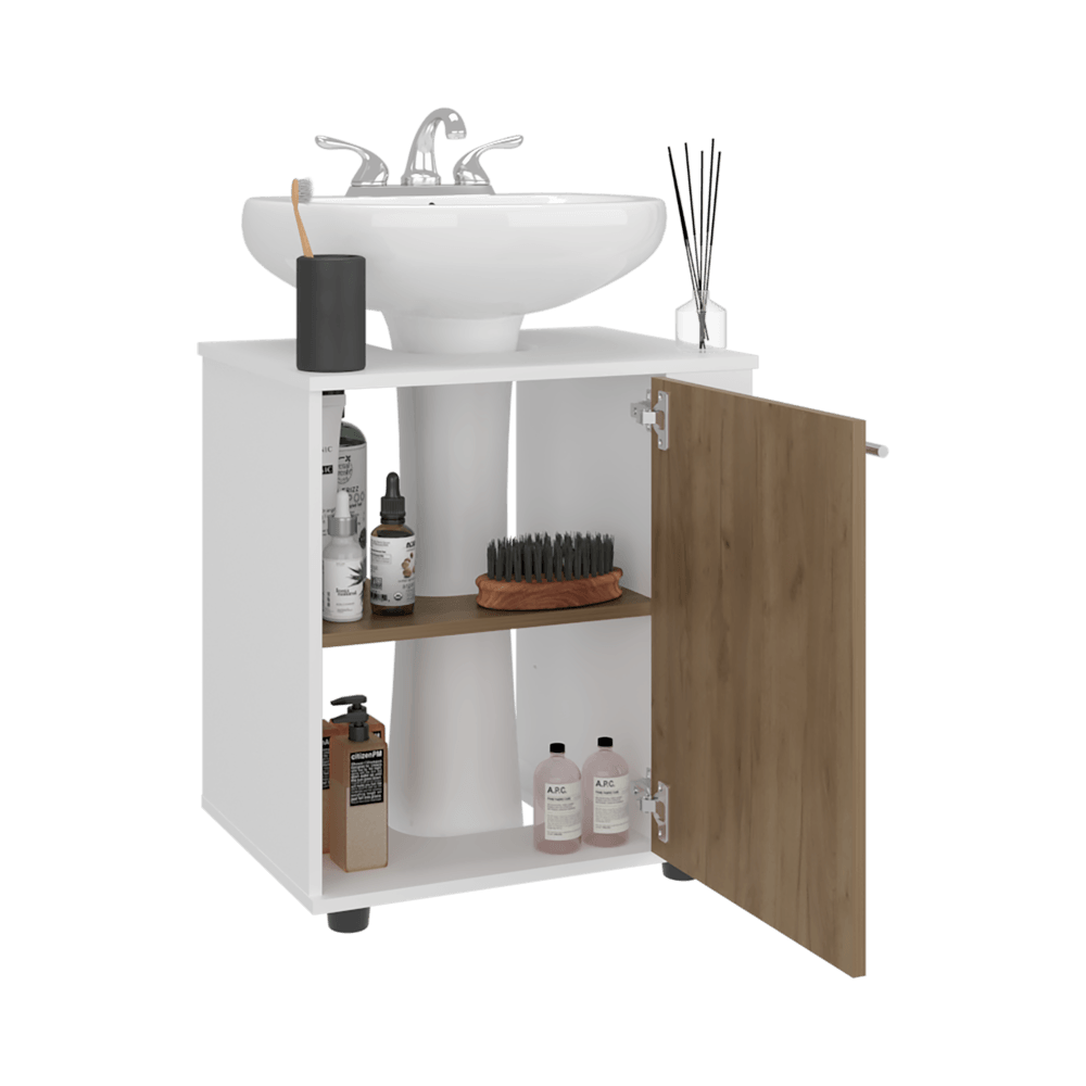 Mueble Lavamanos de Pedestal Phillips 62X56X41 RTA Blanco Fresno ZF - Imagen 5
