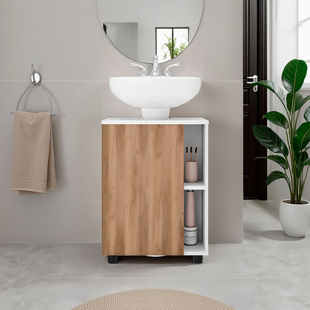 Mueble para Lavamanos Pascuale 62X55X41 RTA Blanco Fresno  ZF - Imagen 3