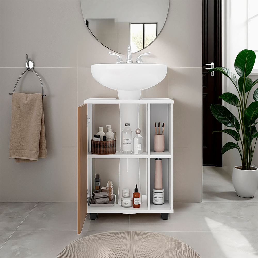 Mueble para Lavamanos Pascuale 62X55X41 RTA Blanco Fresno  ZF - Imagen 2