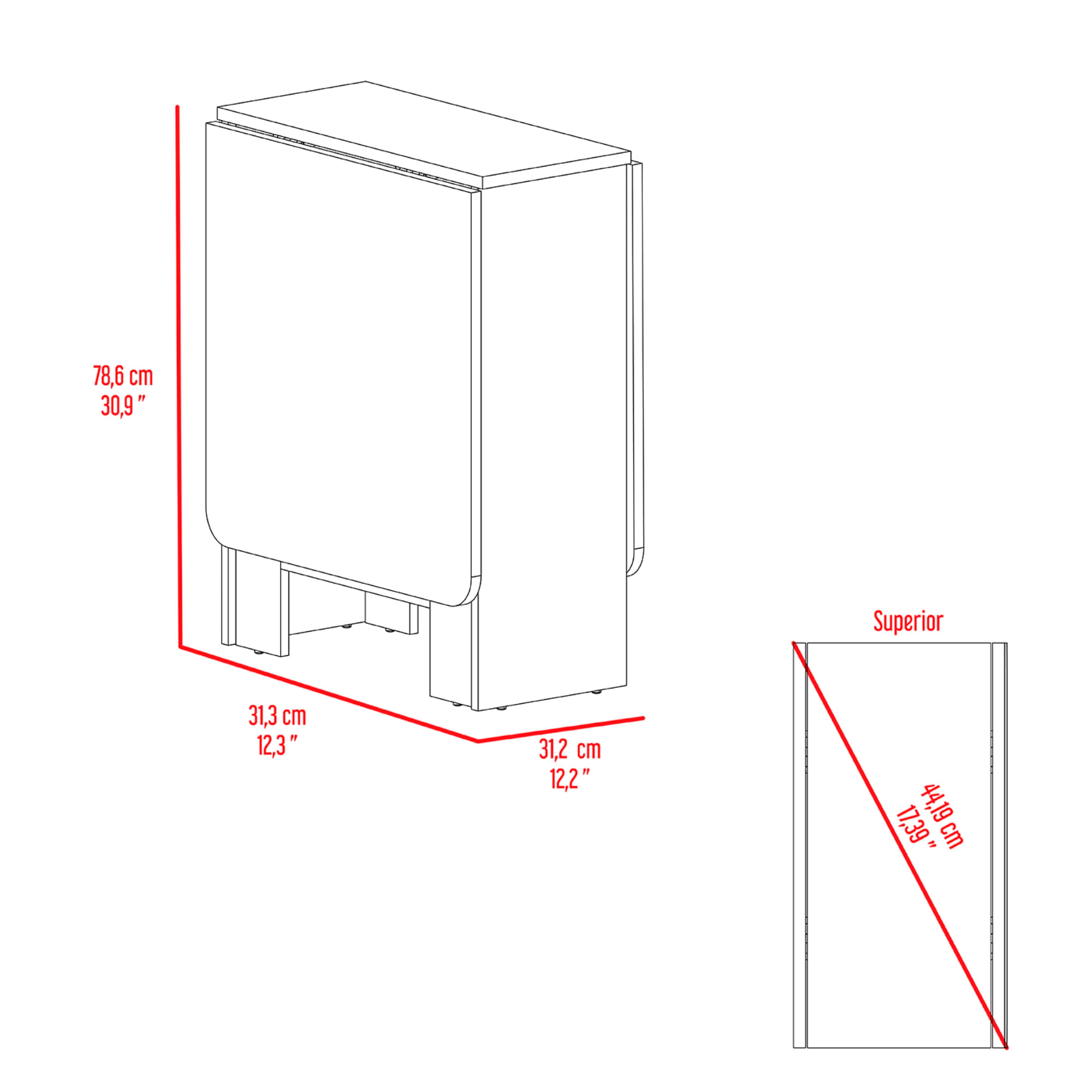 Mesa Plegable Gateleg RTA Blanco Macadamia - Imagen 10