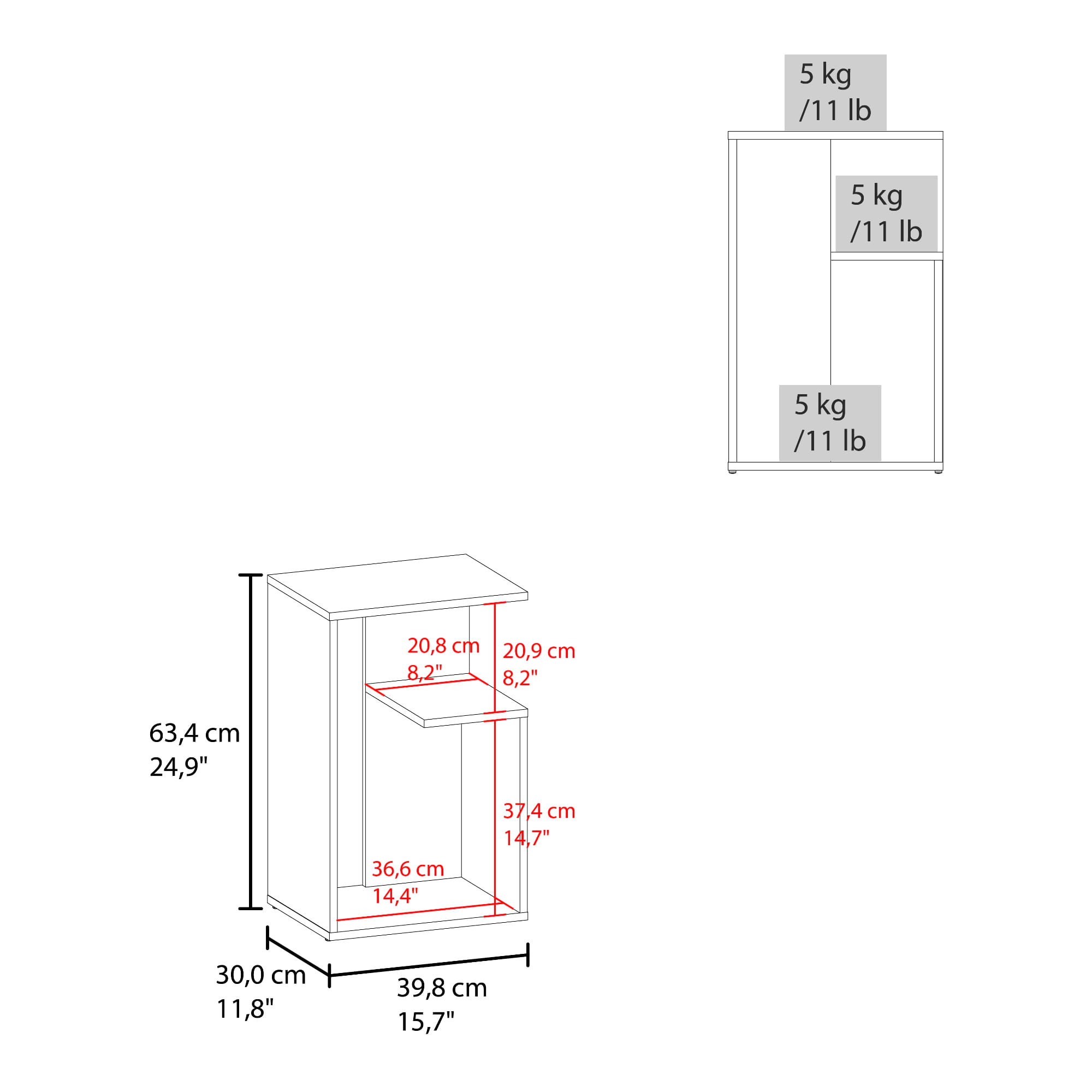 Mesa Auxiliar Adel 63X39X30 RTA Capri Wengue ZF - Imagen 11