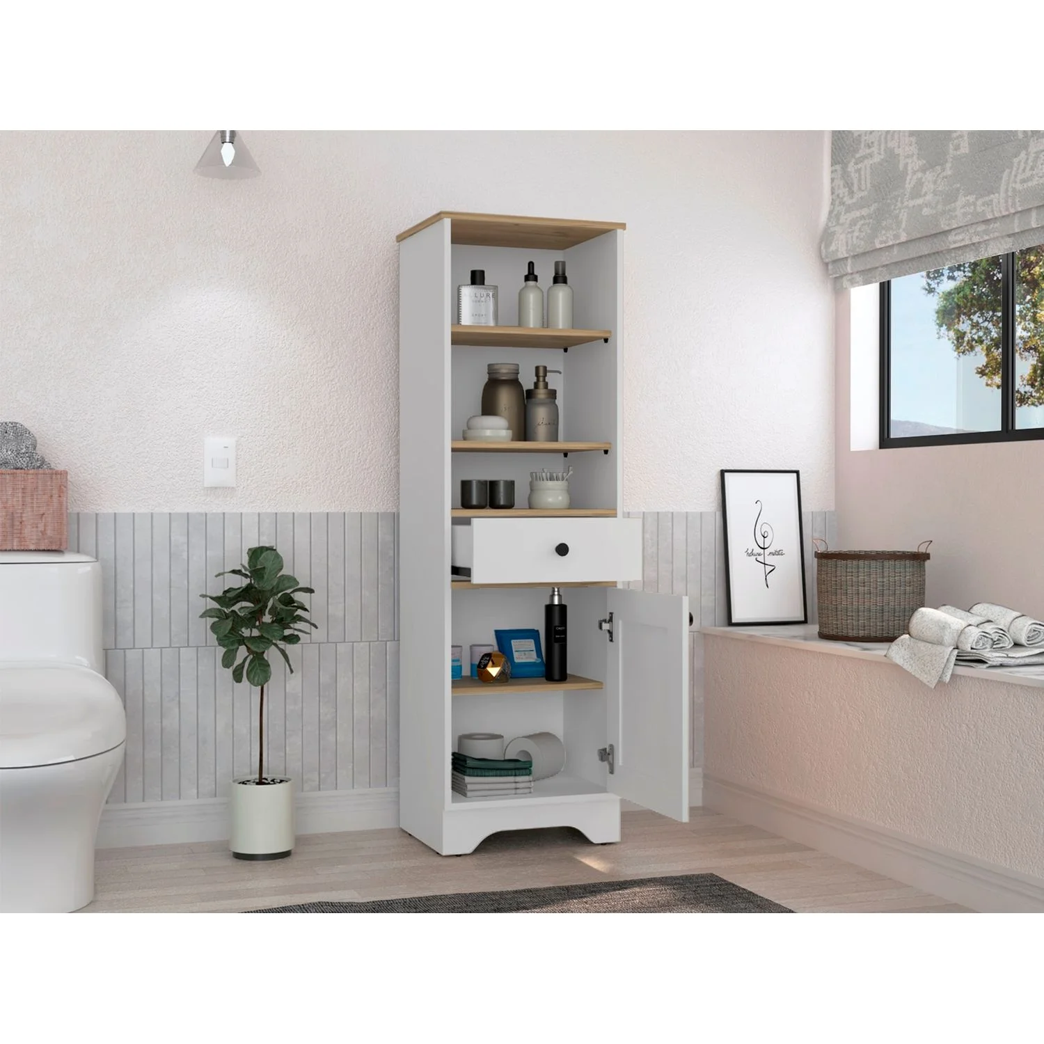 Mueble Optimizador 2 Bath Bi color RTA Duna Blanco - Imagen 3