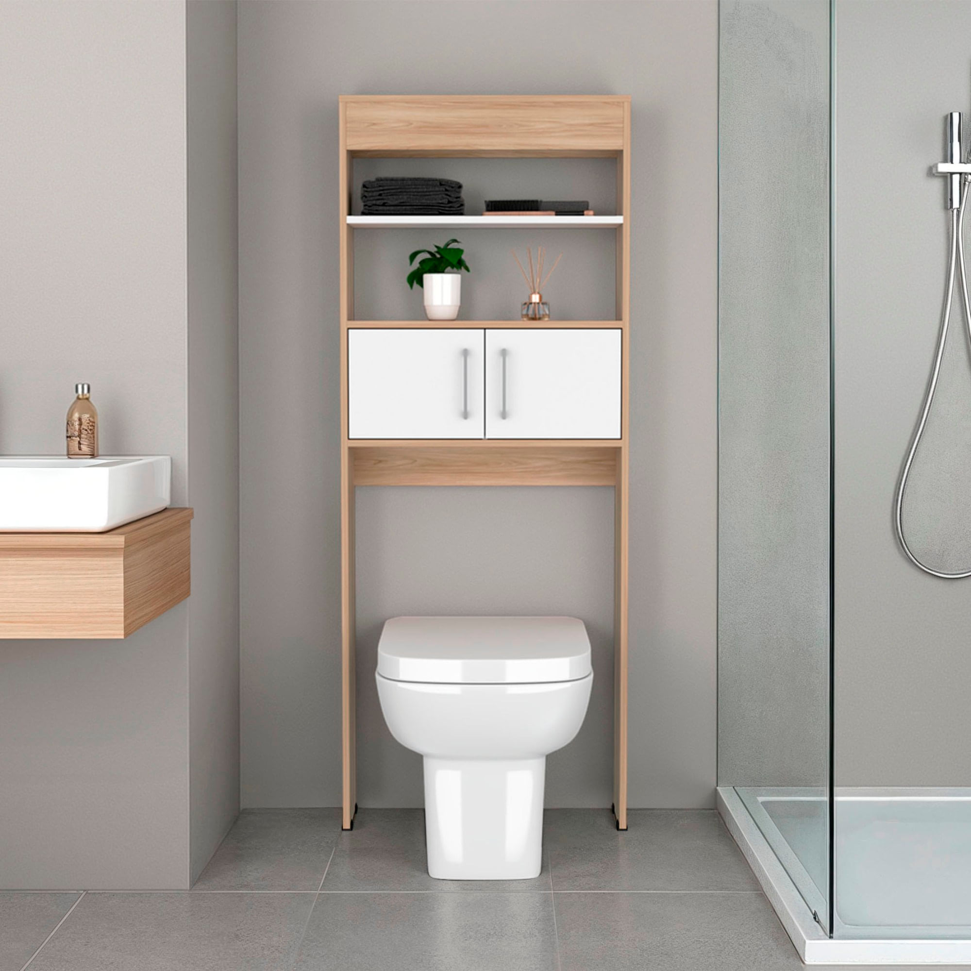 Mueble Optimizador WC Bath Bi Color RTA Fresno Blanco - Imagen 1
