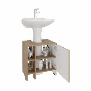 Mueble Basic para Lavamanos 50,5x47x37,4 RTA Fresno Europeo/Blanco Mqz