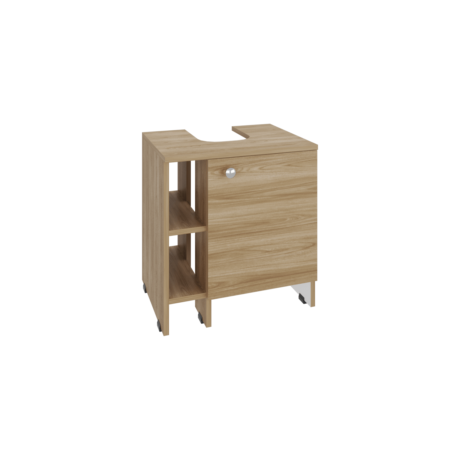 Mueble Basic para Lavamanos 50,5x47x37,4 RTA Fresno Europeo/Blanco Mqz - Imagen 4