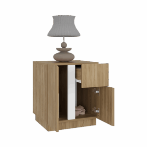 Mesa de noche Carmi 52X45X40 RTA Fresno Blanco
