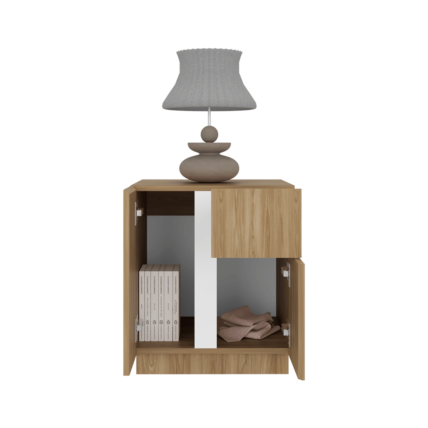 Mesa de noche Carmi 52X45X40 RTA Fresno Blanco - Imagen 4