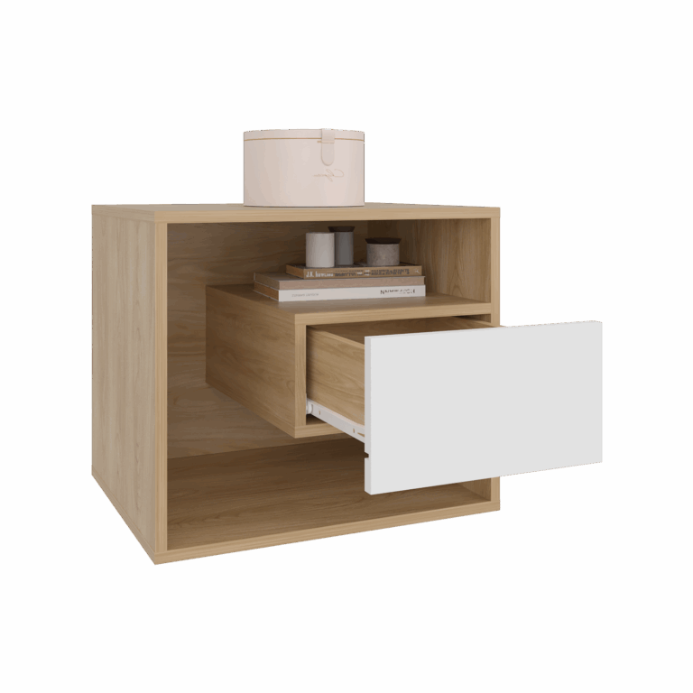 Mesa de Noche  Buda 43X50X41 RTA Fresno Blanco