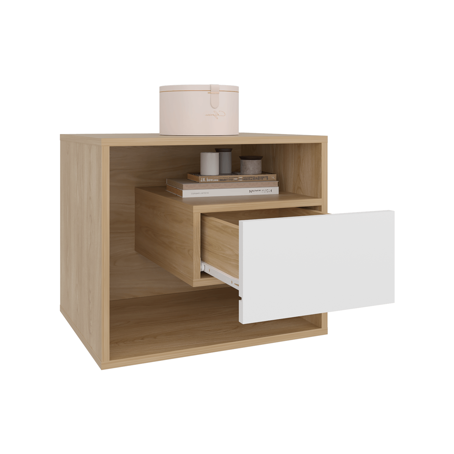 Mesa de Noche  Buda 43X50X41 RTA Fresno Blanco - Imagen 1