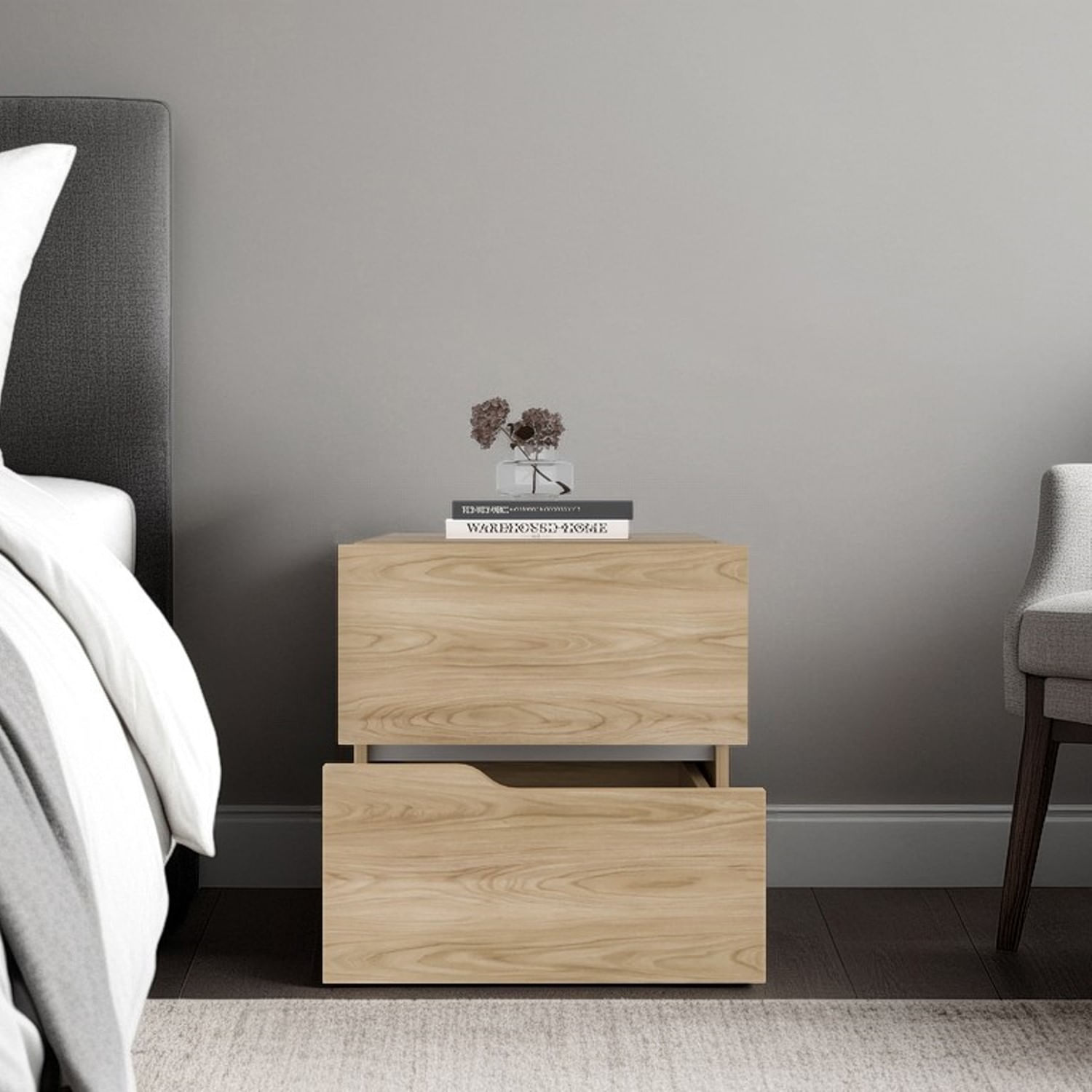 Mesa de Noche Bonnie 50X45X40 RTA Fresno Blanco - Imagen 3
