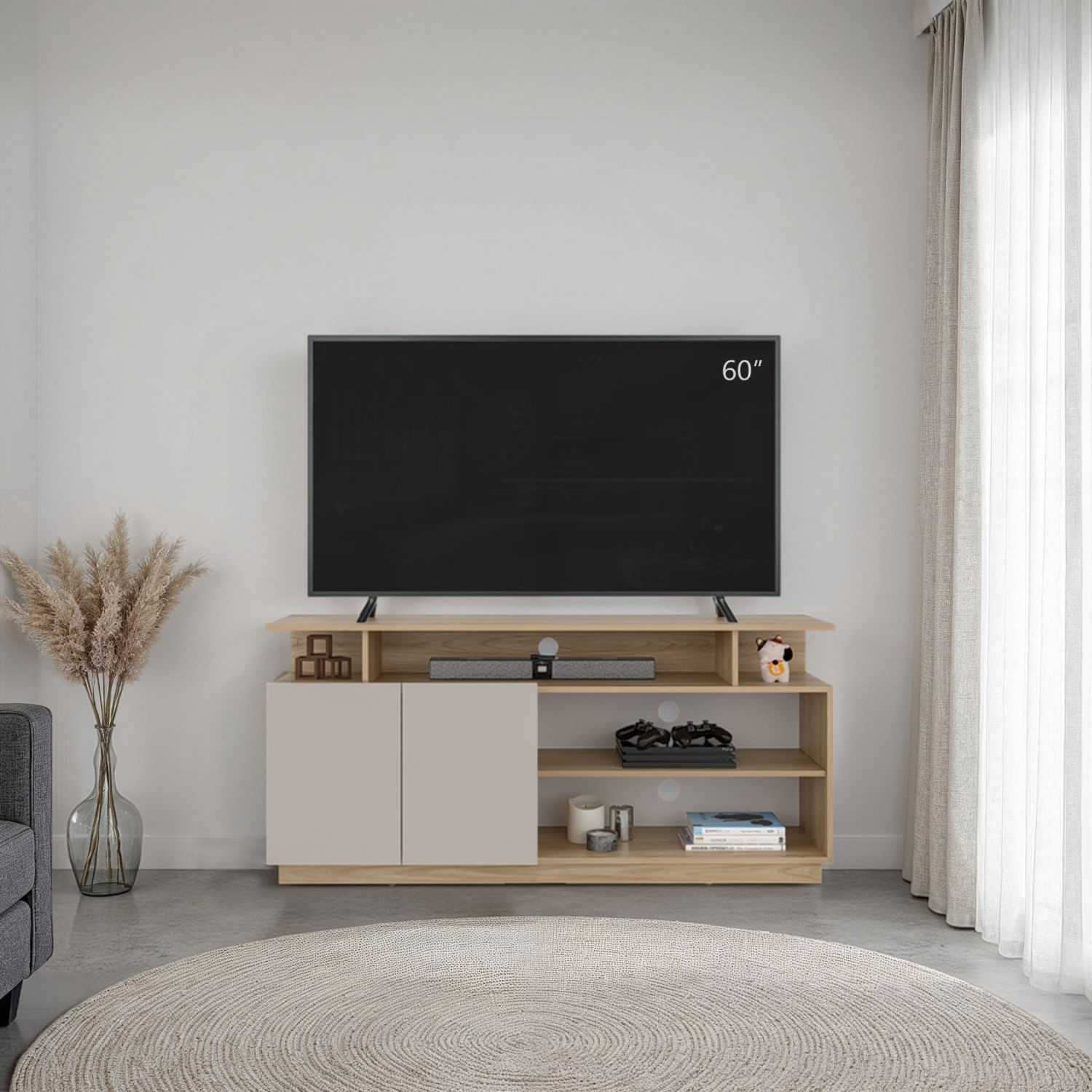 Mesa de TV Hope 65" 70X150X35 RTA Fresno Capri - Imagen 2