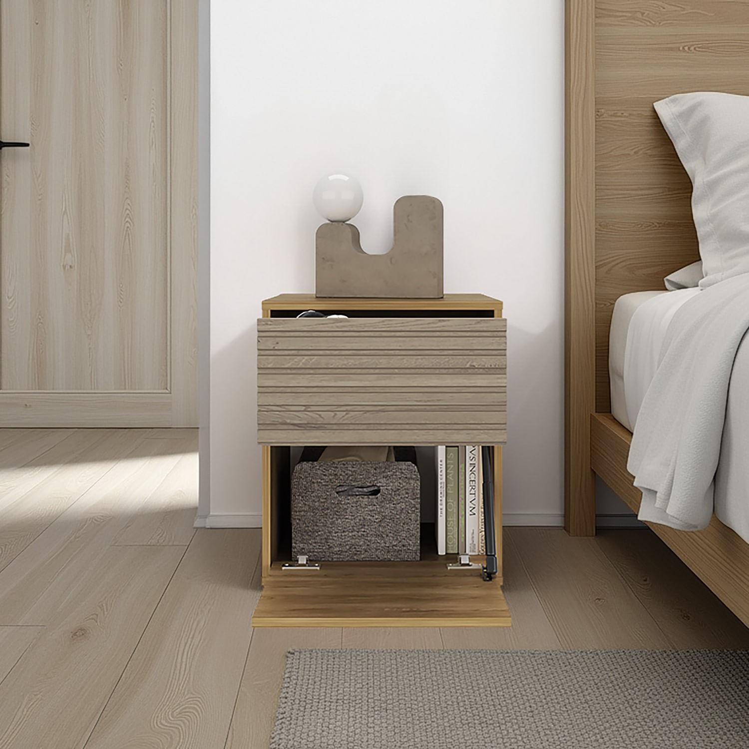 Mesa de Noche Wanda 52X42,6X37 RTA Fresno Roble Natural - Imagen 2