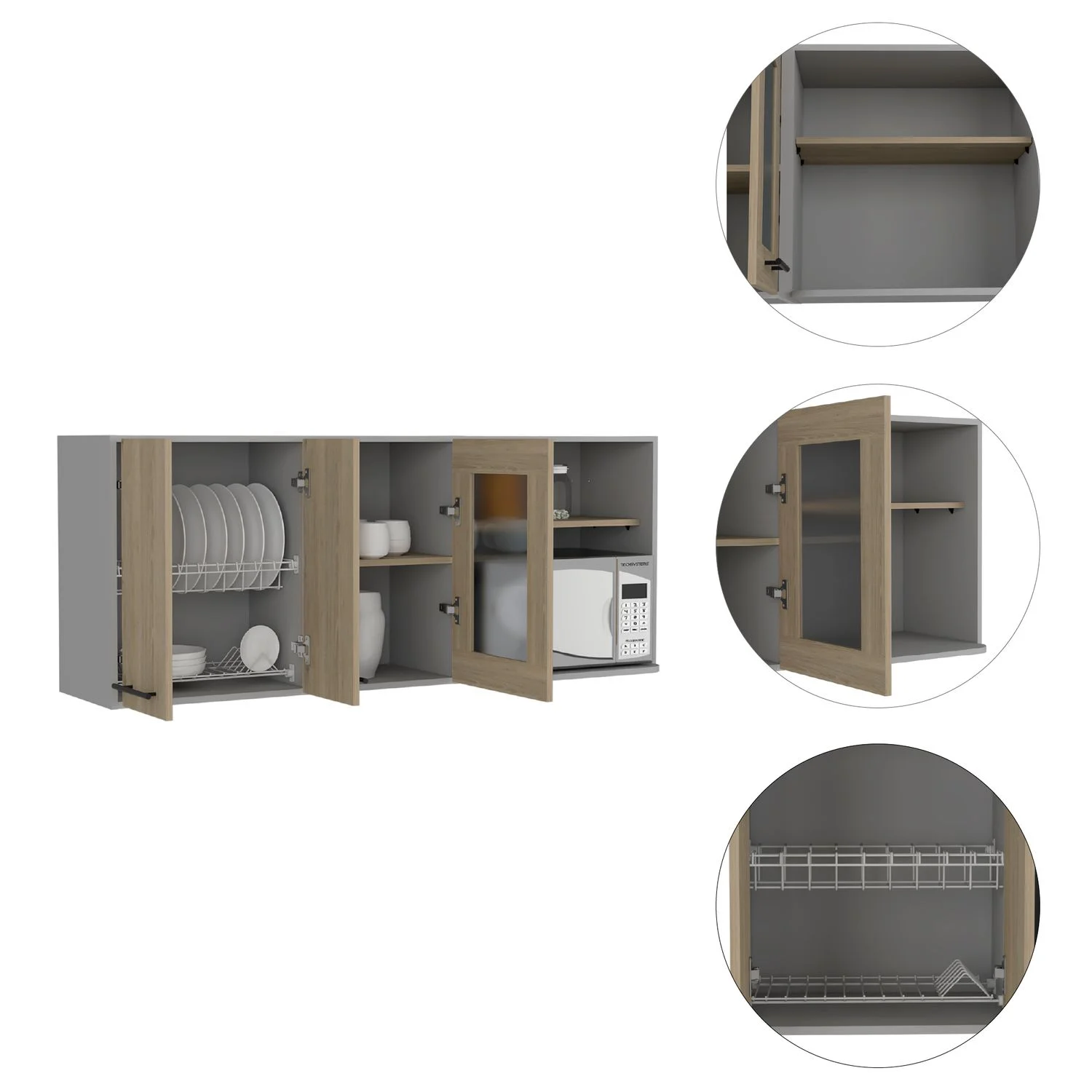 Modulo Superior 150 Kitchen Hasselt RTA Gris Rovere - Imagen 7