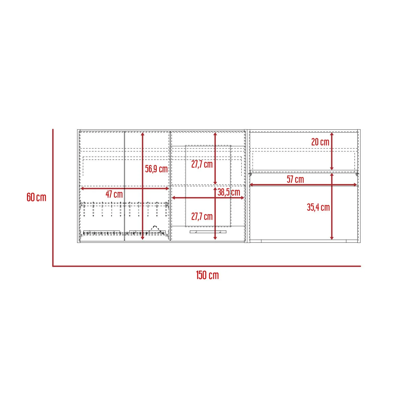 Modulo Superior 150 Kitchen Hasselt RTA Gris Rovere - Imagen 8