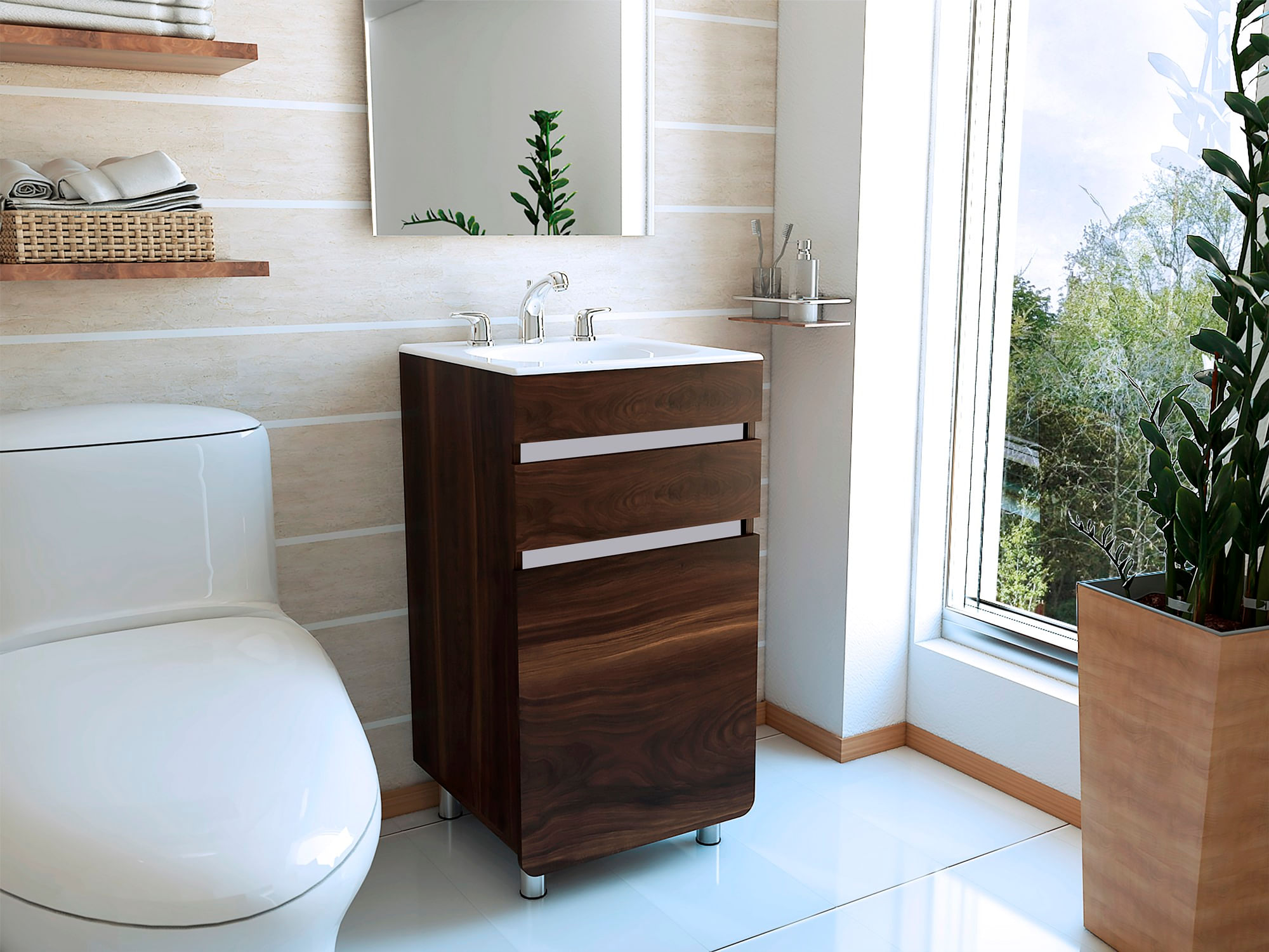 Mueble Aluvia Corona RTA Nogal + Gris - Imagen 1