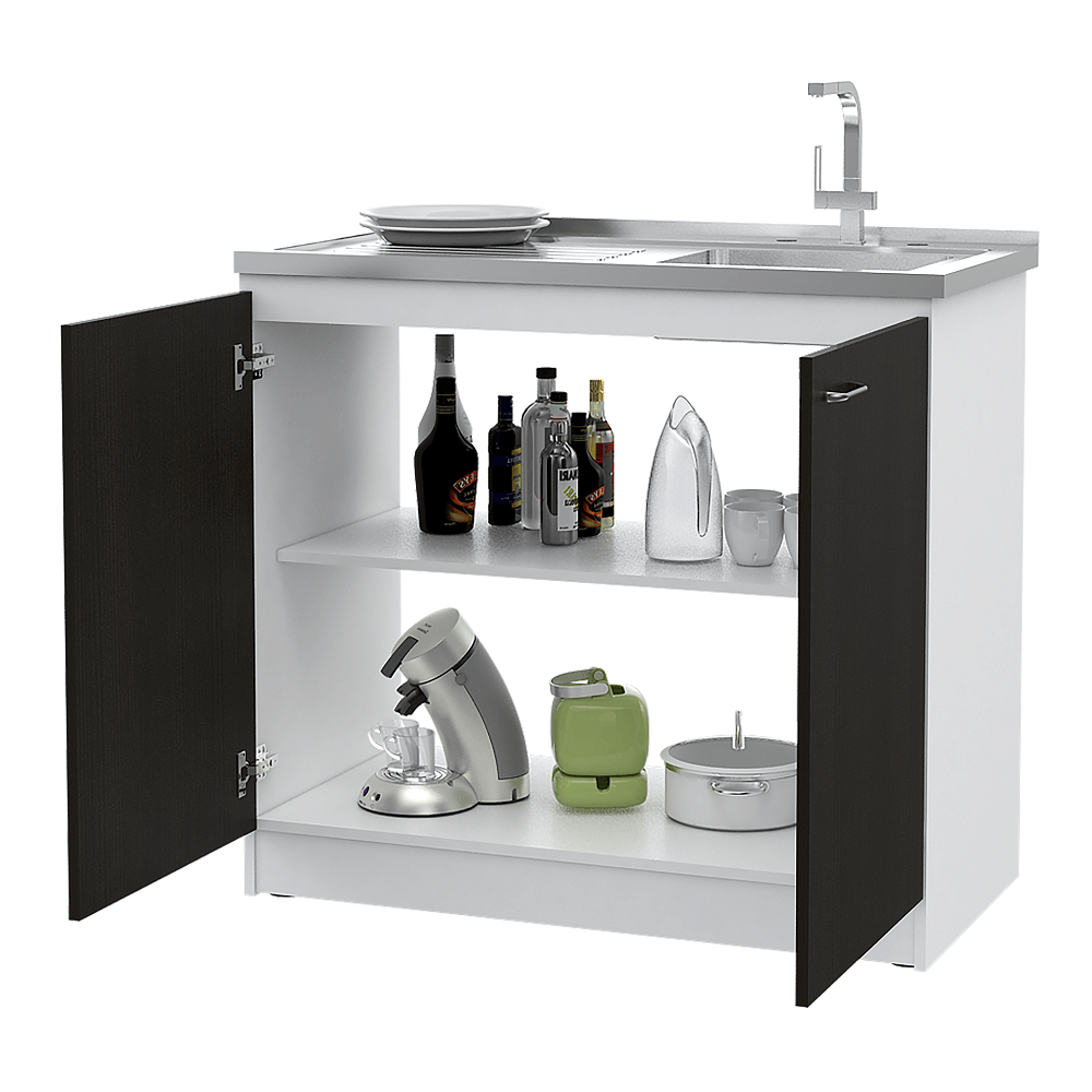 Mueble Inferior Kit Lavaplaros Napoles RTA Blanco + Wengue ZF - Imagen 5