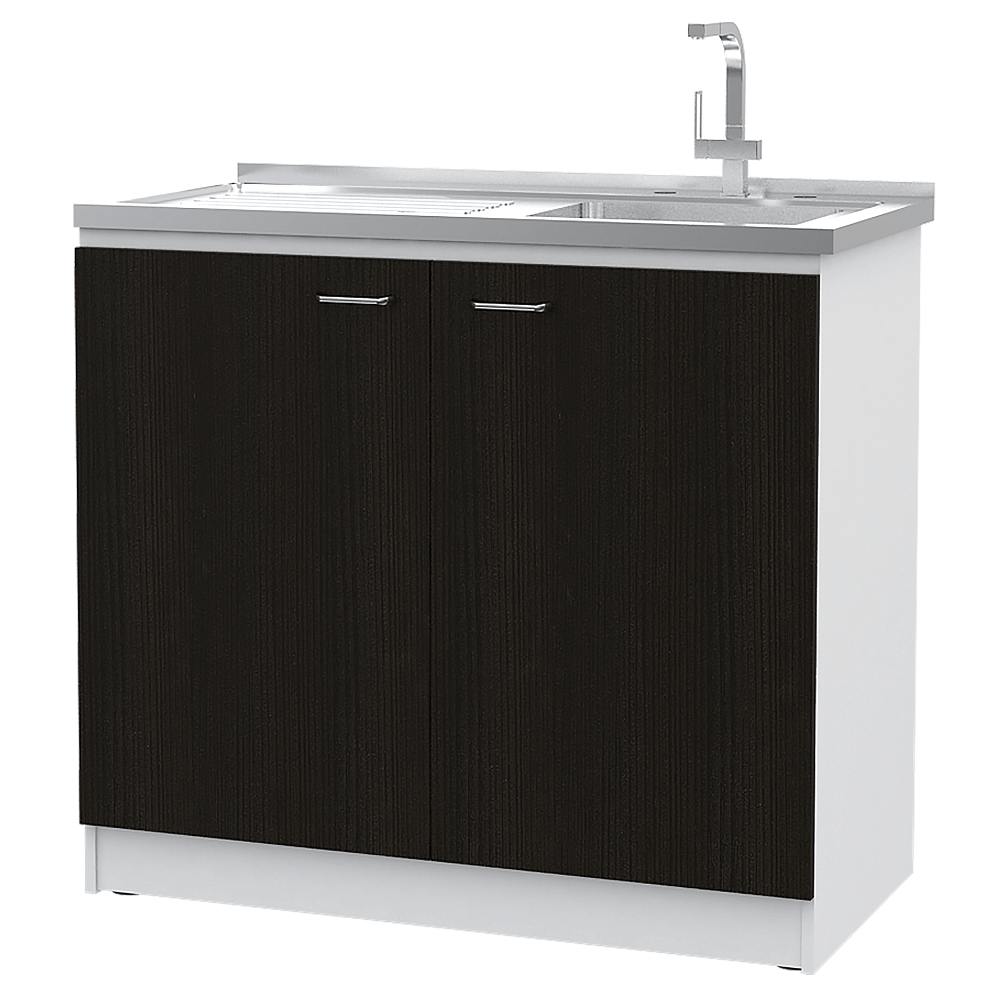 Mueble Inferior Kit Lavaplaros Napoles RTA Blanco + Wengue ZF - Imagen 1