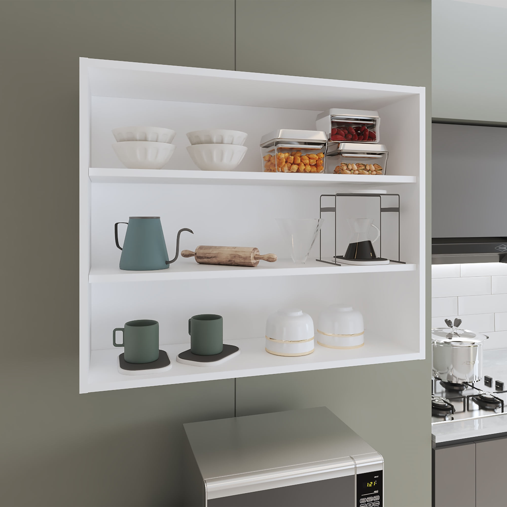 Gabinete de Pared 76X91X30 RTA Blanco ZF - Imagen 2