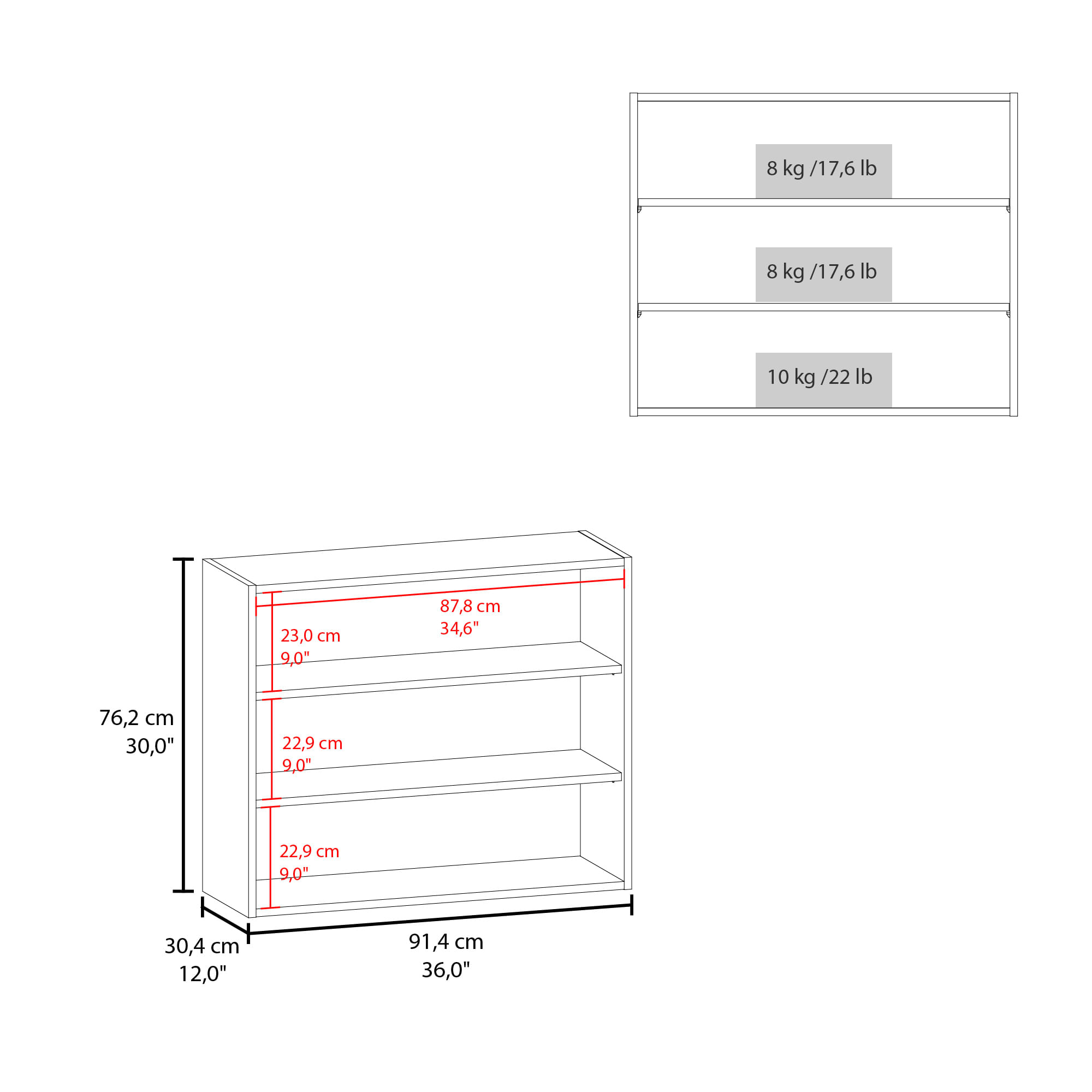 Gabinete de Pared 76X91X30 RTA Blanco ZF - Imagen 5