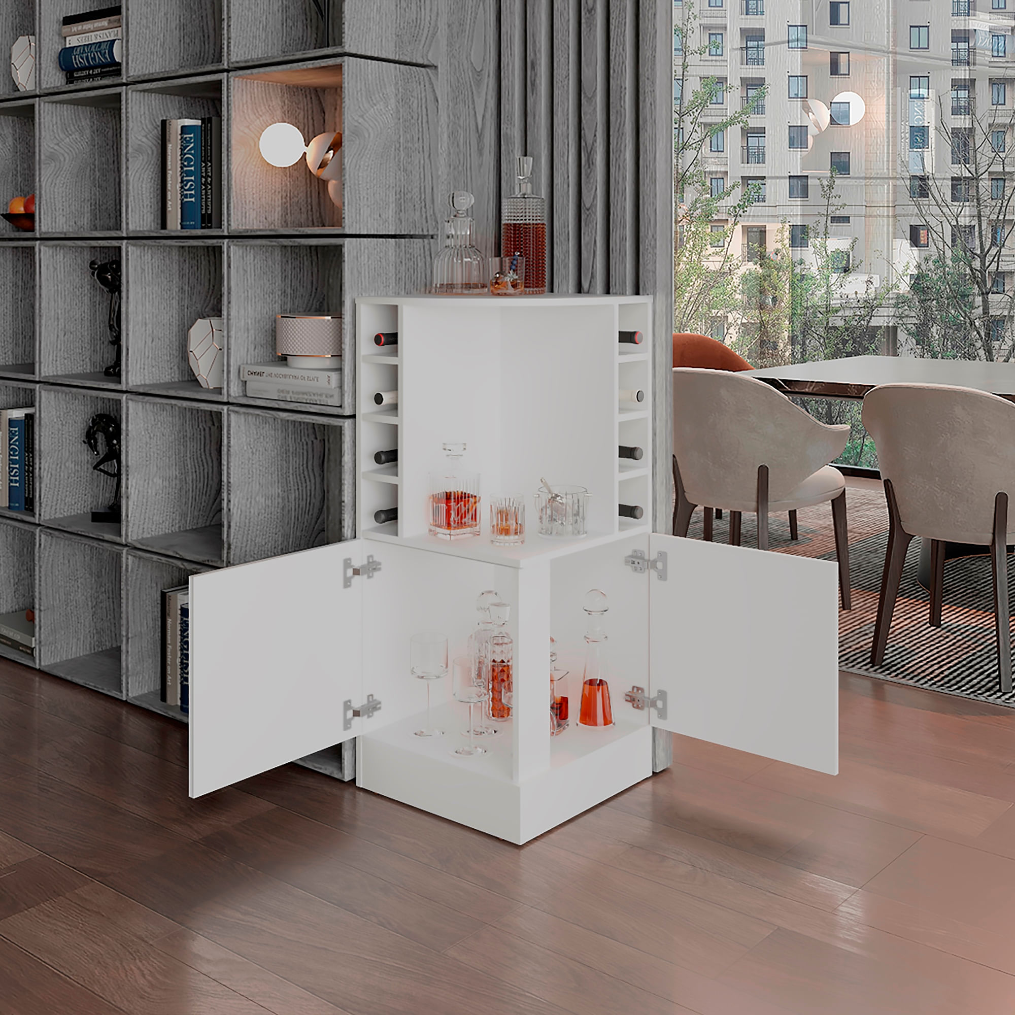 Bar Bajo Esquinero Jakes 108X46X46 RTA Blanco ZF - Imagen 2