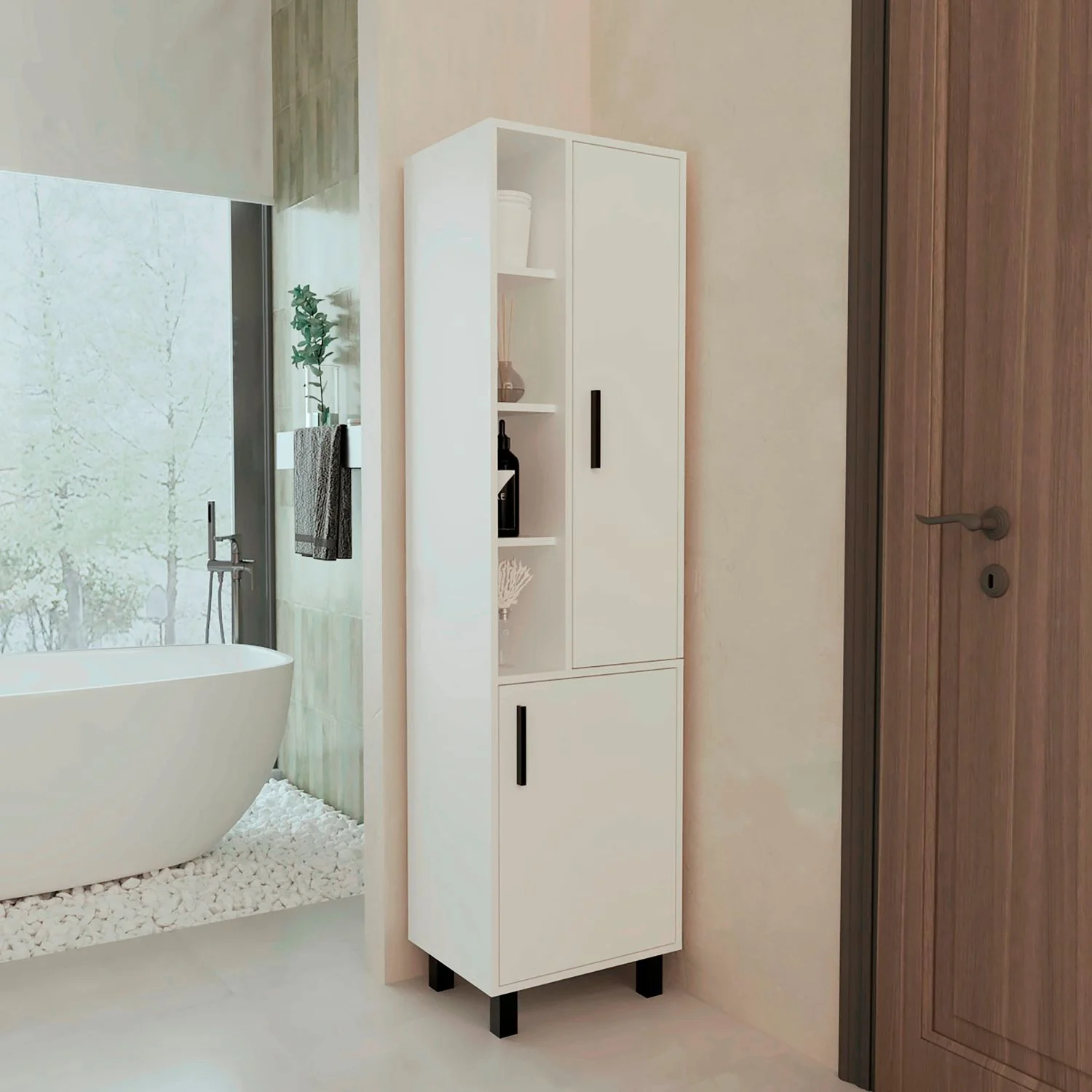 Mueble Alacena Stanton 173X45X35 RTA Blanco ZF - Imagen 2