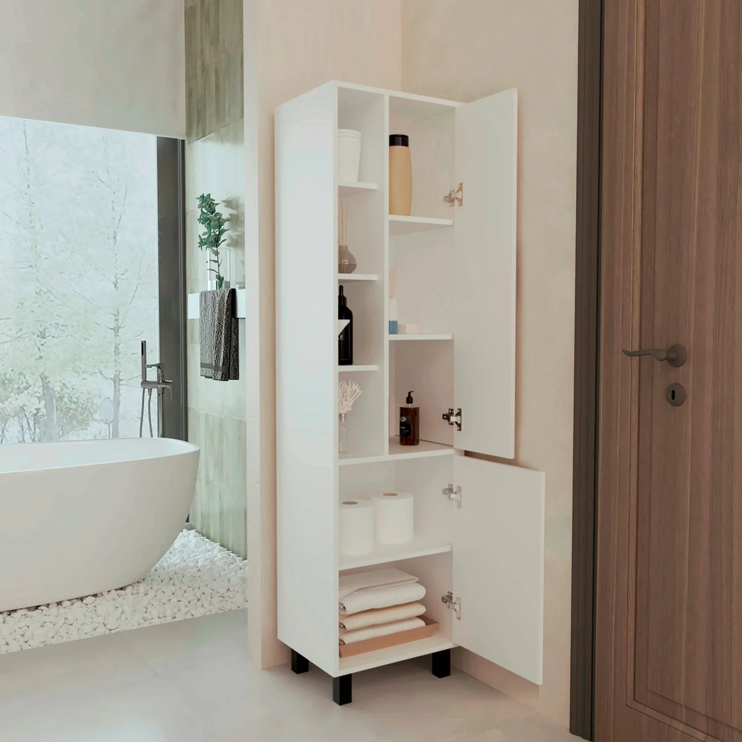 Mueble Alacena Stanton 173X45X35 RTA Blanco ZF - Imagen 3