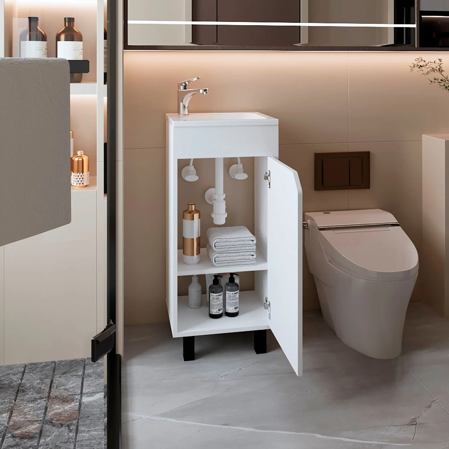 Mueble de Baño a piso Bethel 40 86x39,6x34,5 RTA BLANCO ZF - Imagen 2