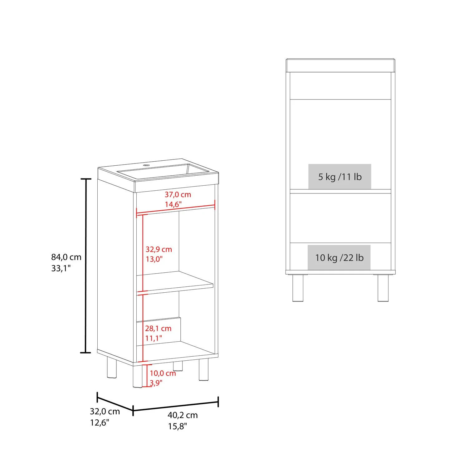 Mueble de Baño Rivera  84x40x32 RTA Blanco Mqz ZF - Imagen 7