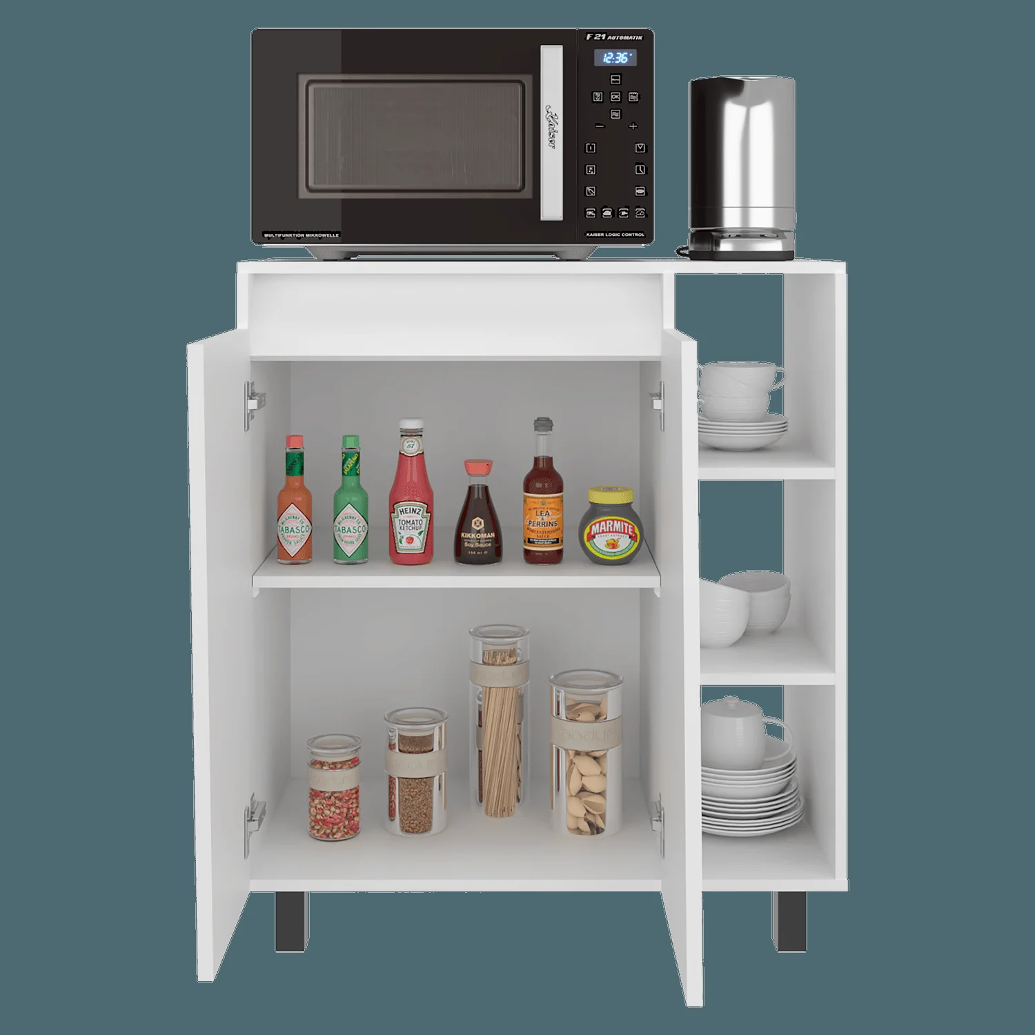 Mueble Microondas Cesena 92X80X41 RTA Blanco ZF - Imagen 5