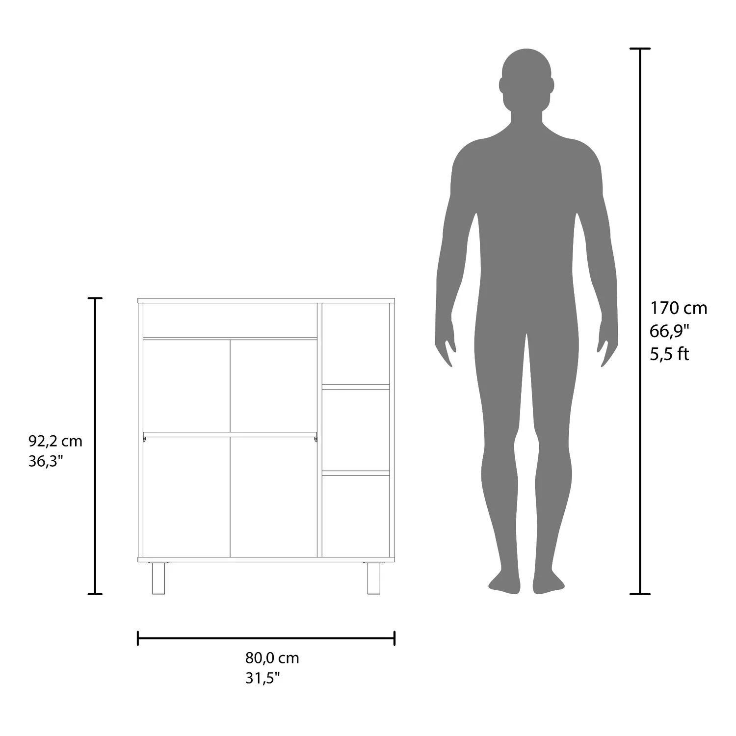 Mueble Microondas Cesena 92X80X41 RTA Blanco ZF - Imagen 8
