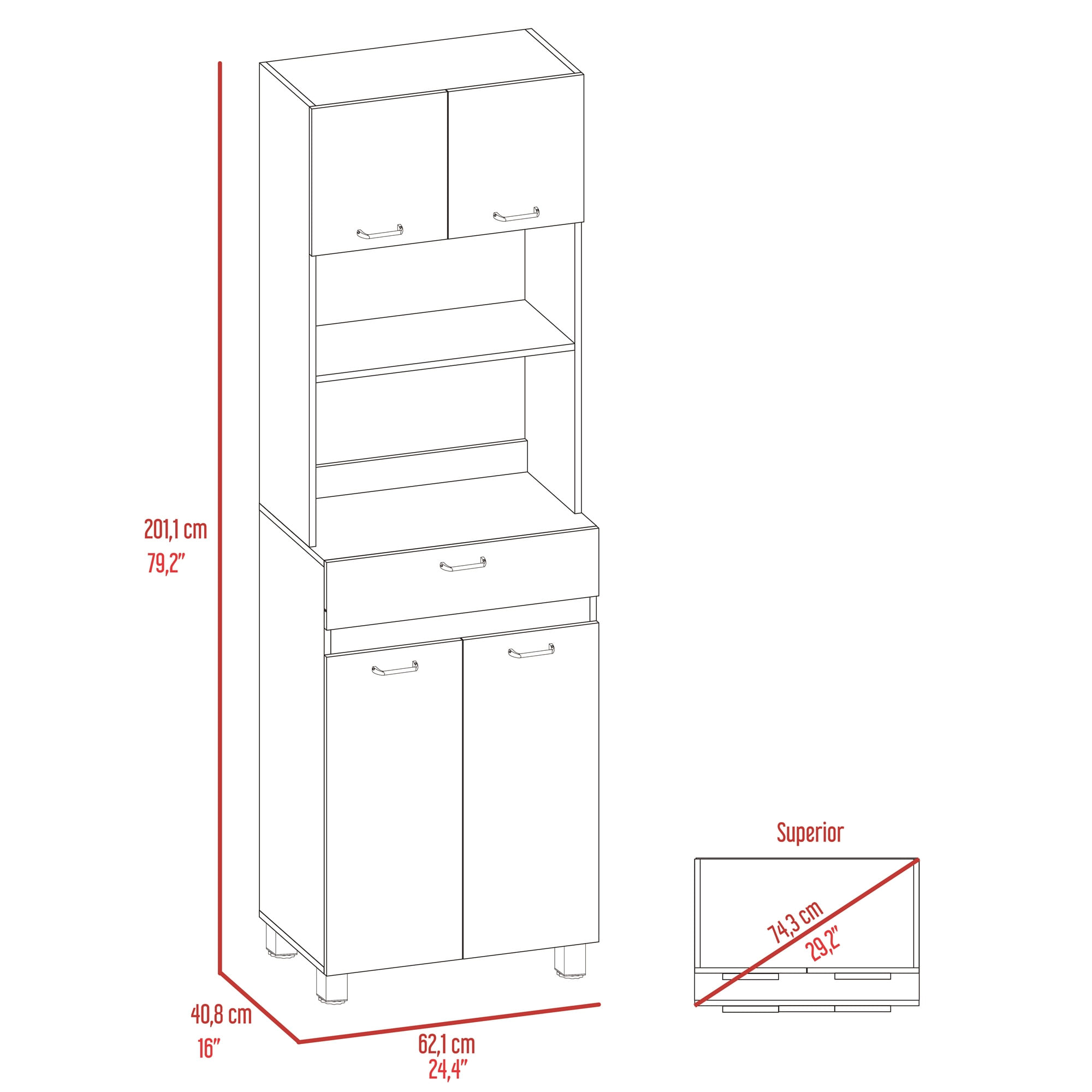 Modulo Microondas Caribe 200X62X40 RTA Blanco ZF - Imagen 7